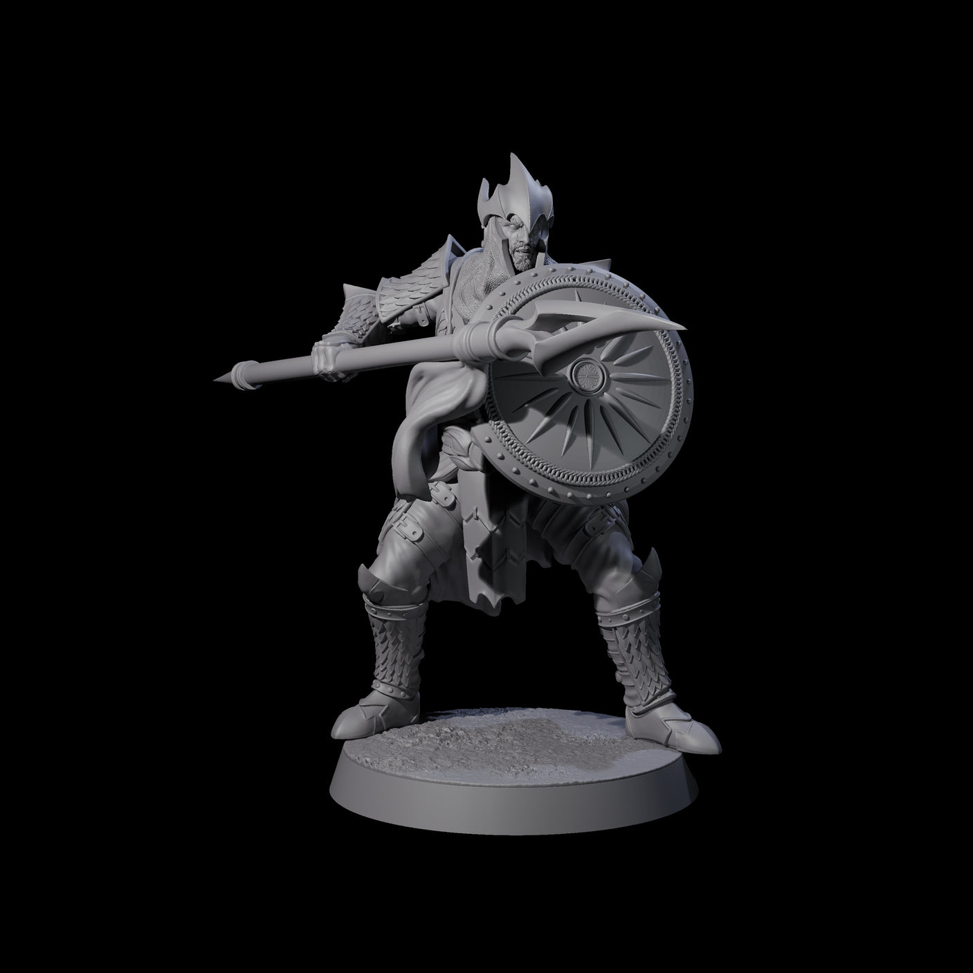 Dragon Spearman B Miniature for Dungeons and Dragons, Pathfinder or other TTRPGs