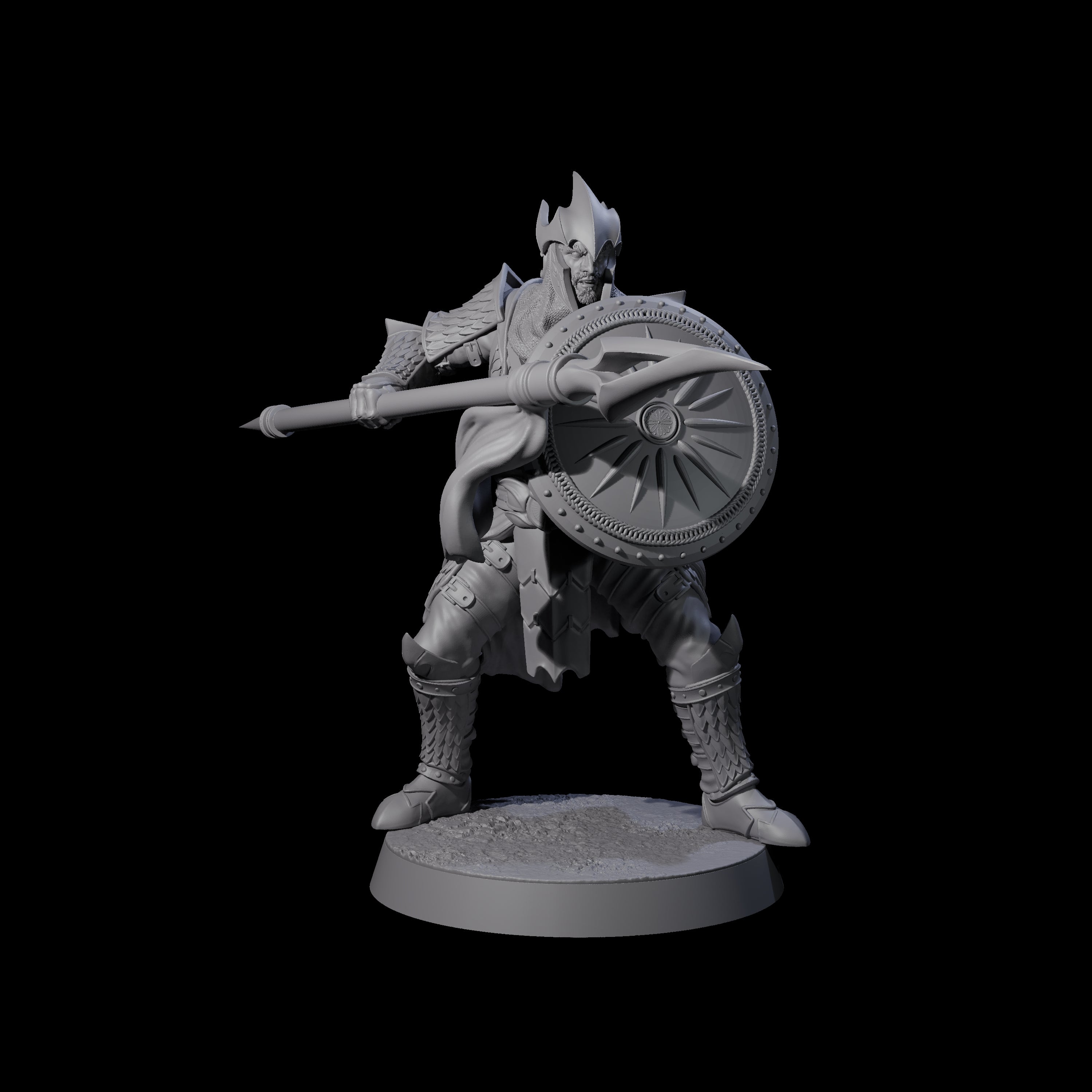 Dragon Spearman B Miniature for Dungeons and Dragons, Pathfinder or other TTRPGs