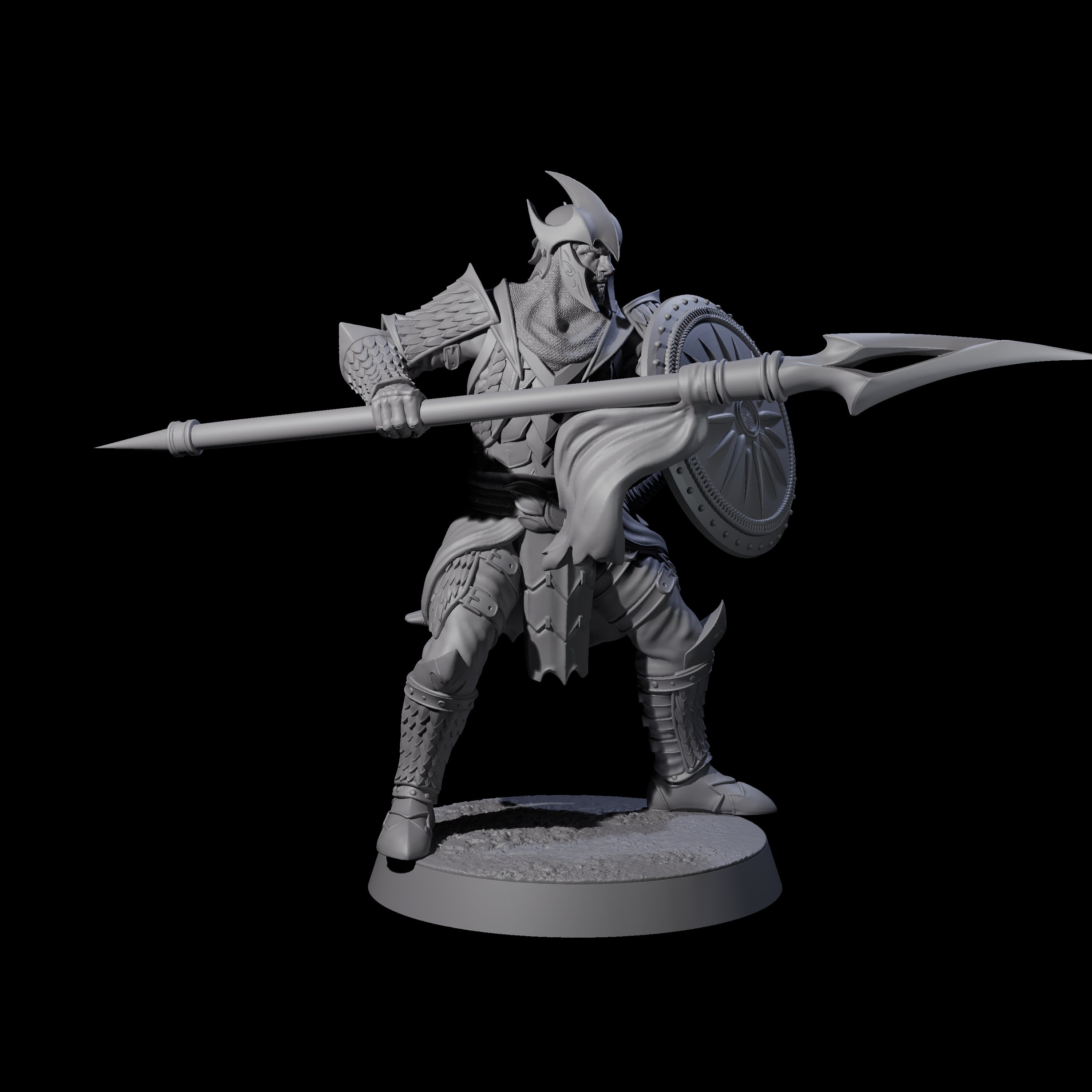 Dragon Spearman B Miniature for Dungeons and Dragons, Pathfinder or other TTRPGs
