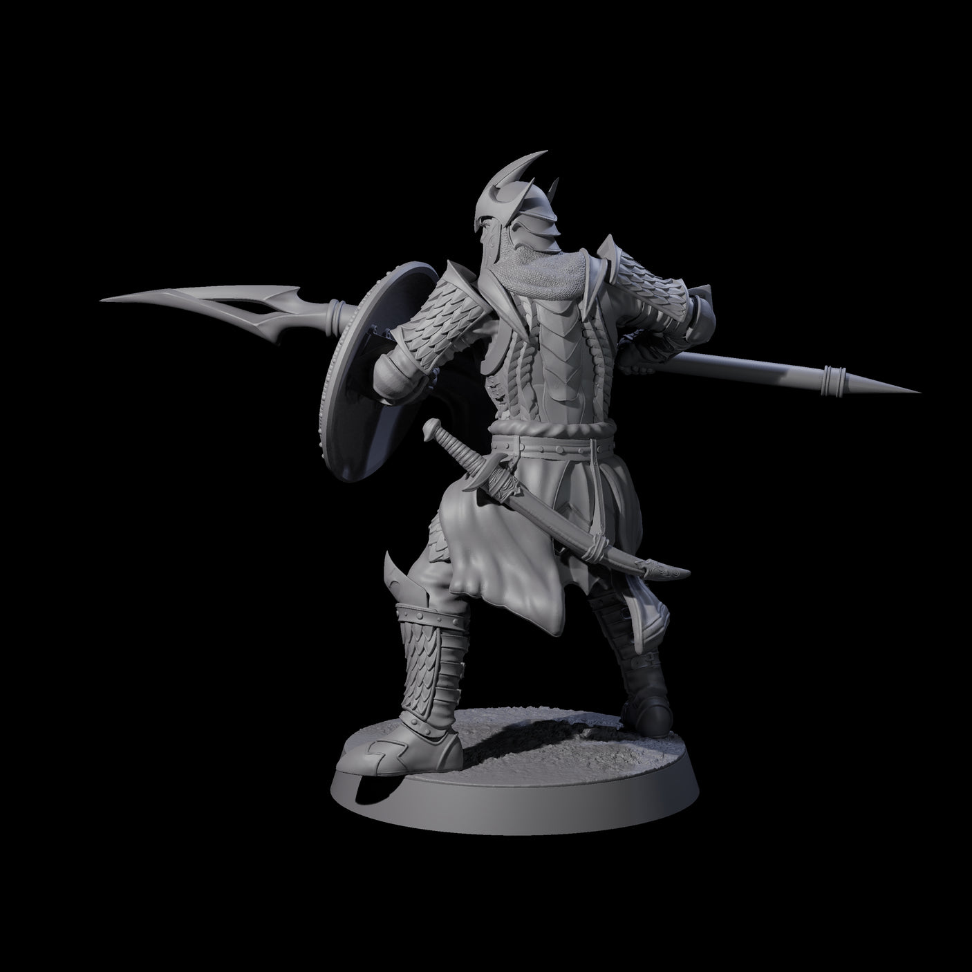 Dragon Spearman B Miniature for Dungeons and Dragons, Pathfinder or other TTRPGs
