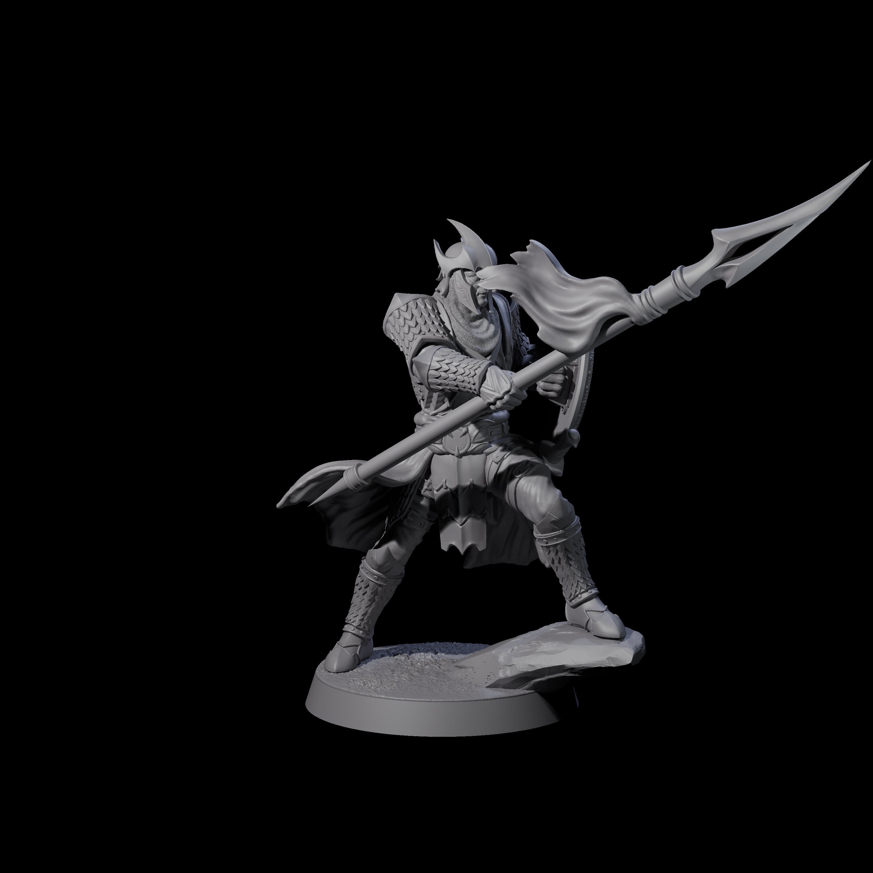 Dragon Spearman D Miniature for Dungeons and Dragons, Pathfinder or other TTRPGs