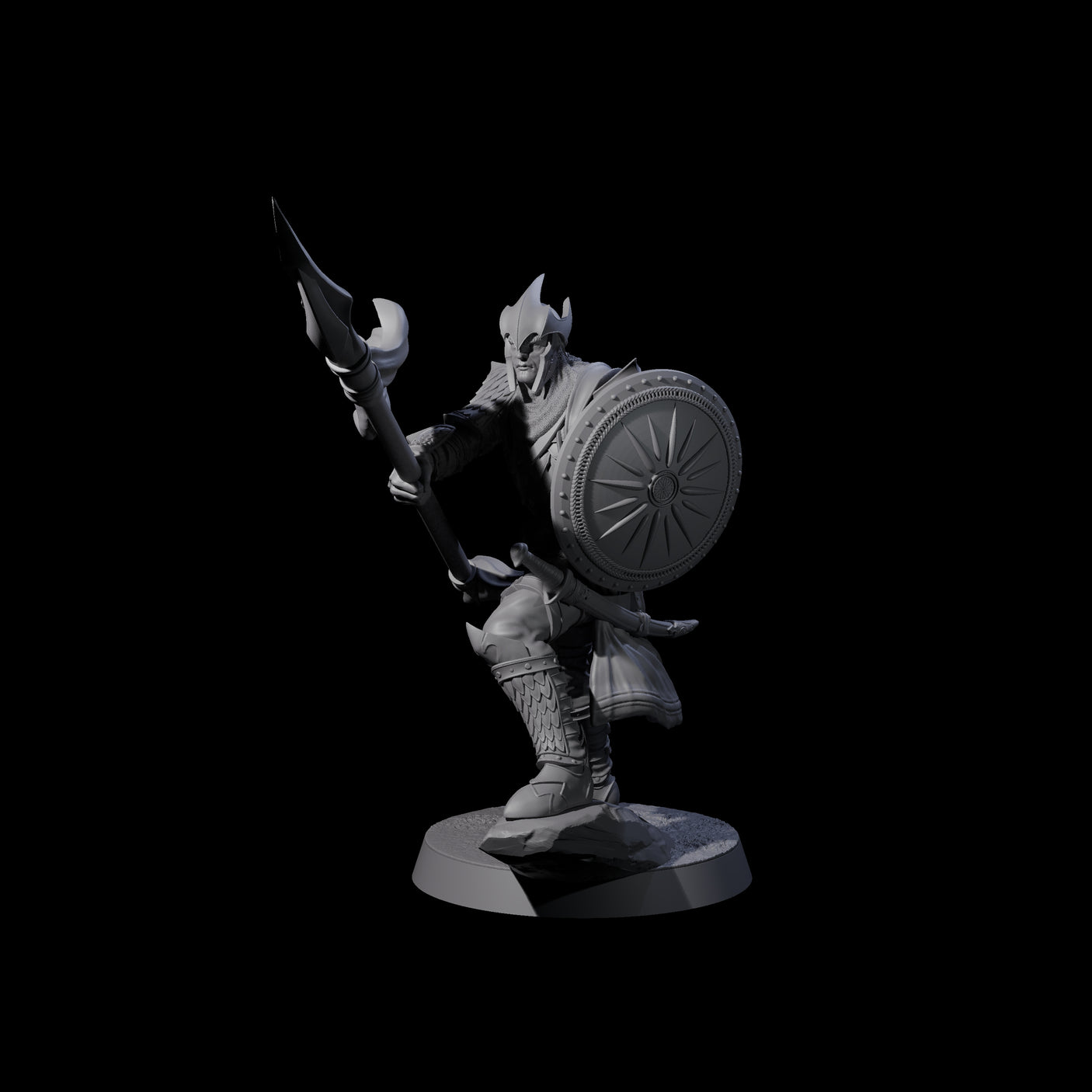 Dragon Spearman D Miniature for Dungeons and Dragons, Pathfinder or other TTRPGs