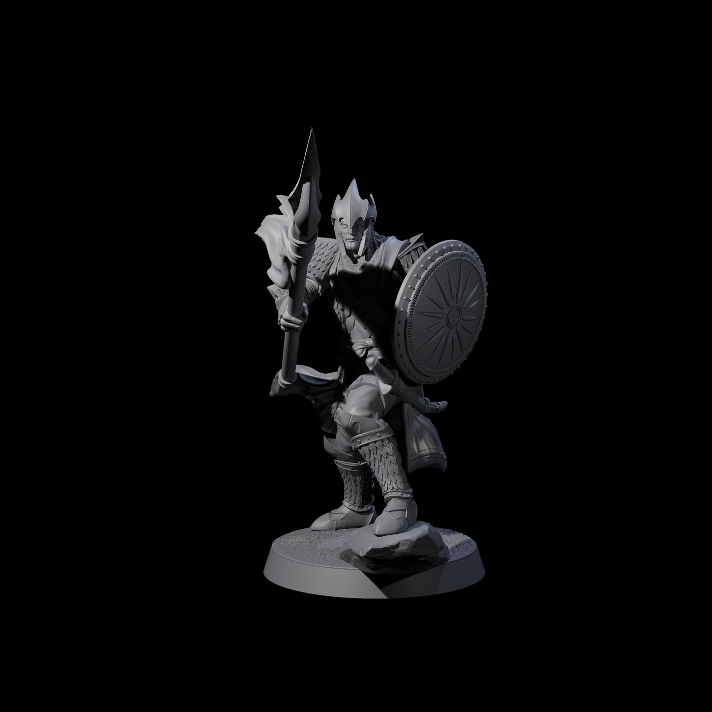 Dragon Spearman D Miniature for Dungeons and Dragons, Pathfinder or other TTRPGs