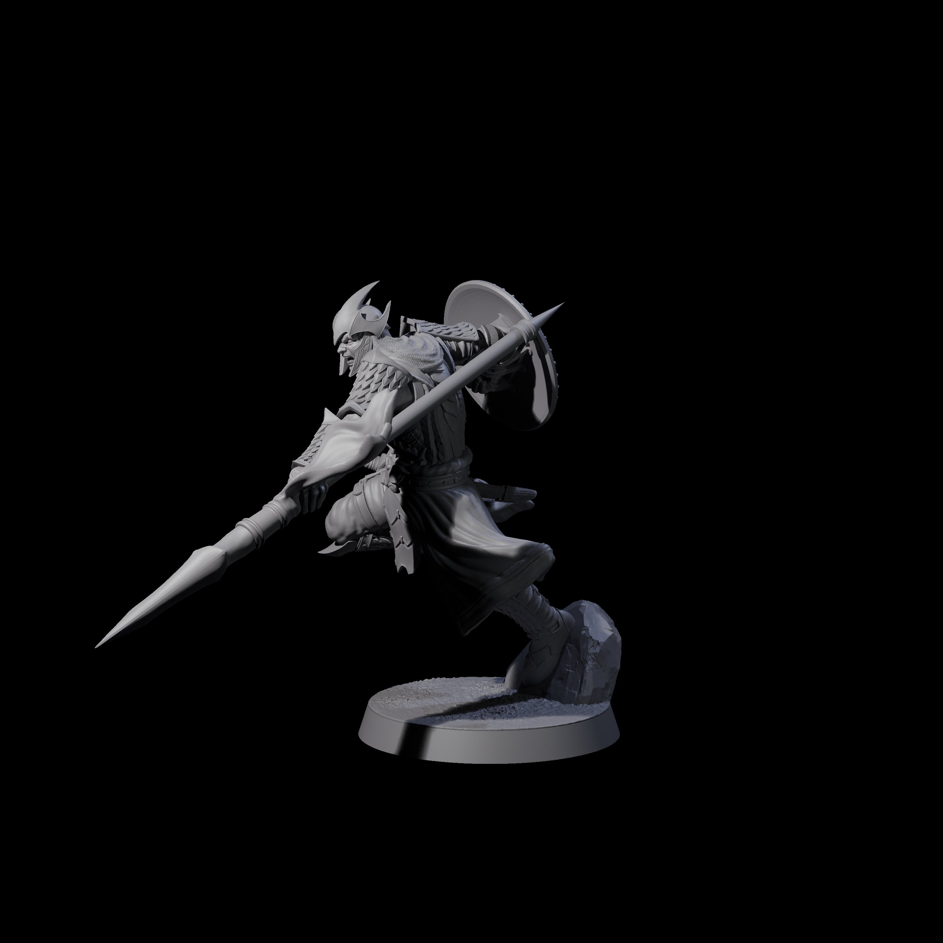 Dragon Spearman E Miniature for Dungeons and Dragons, Pathfinder or other TTRPGs
