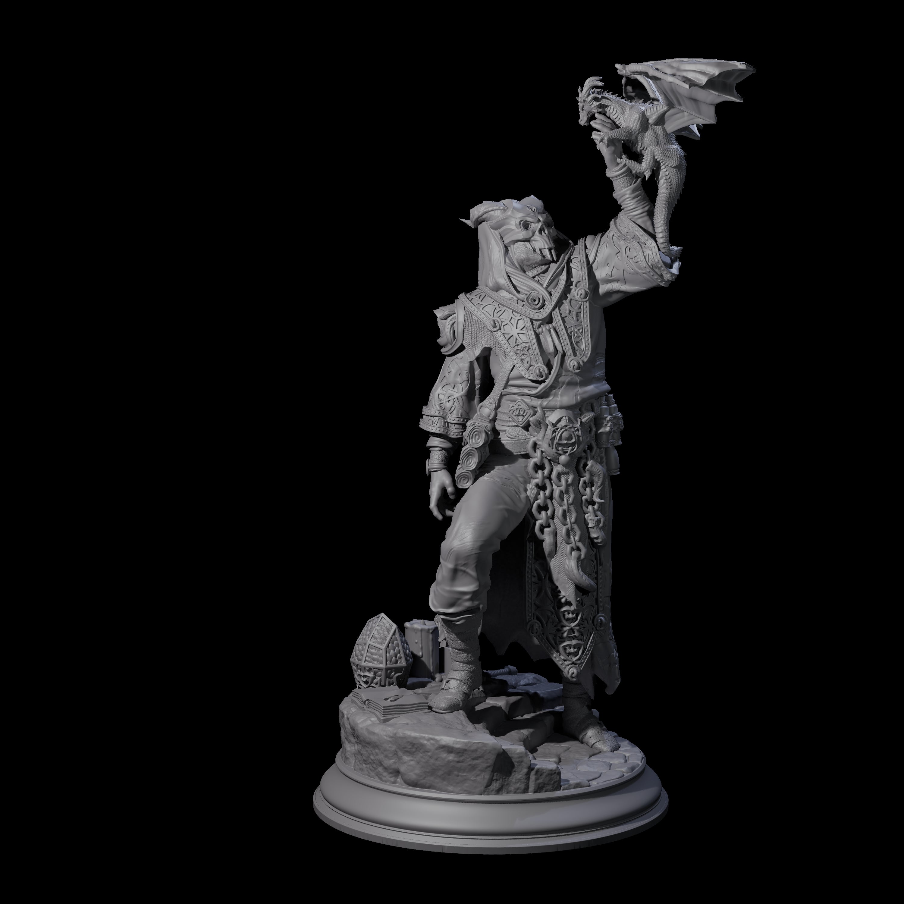 Dragon Tamer Tiefling Miniature for Dungeons and Dragons, Pathfinder or other TTRPGs