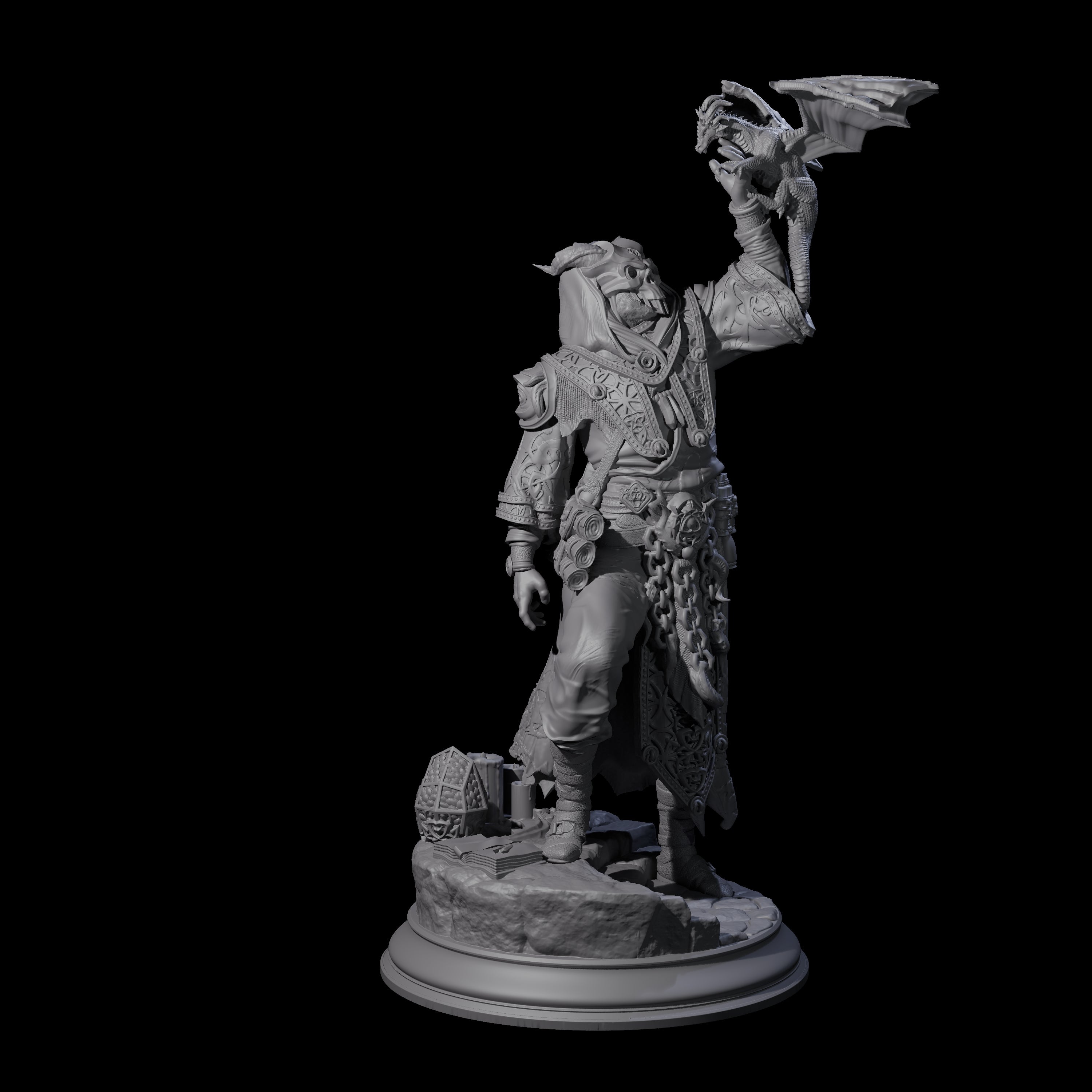 Dragon Tamer Tiefling Miniature for Dungeons and Dragons, Pathfinder or other TTRPGs