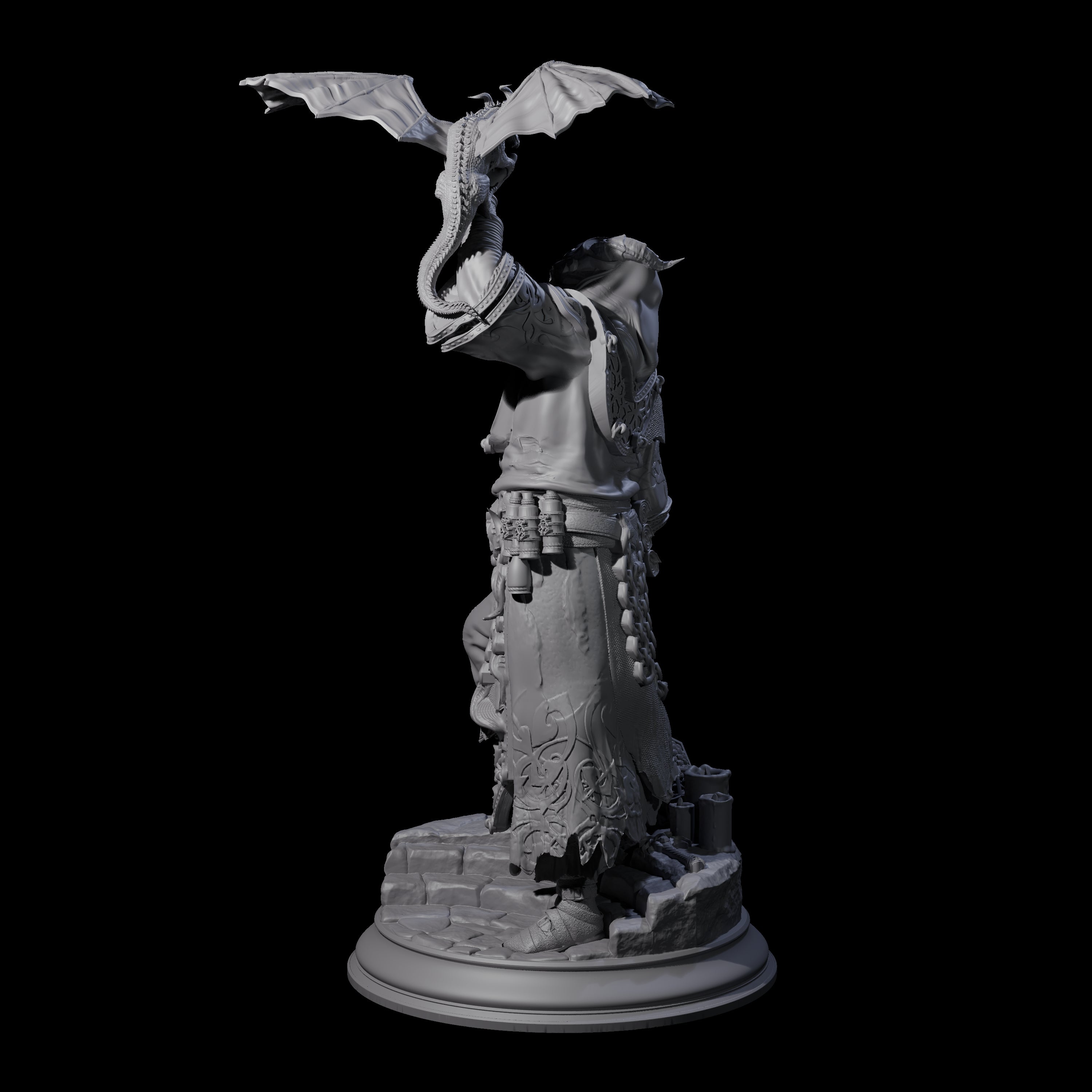 Dragon Tamer Tiefling Miniature for Dungeons and Dragons, Pathfinder or other TTRPGs