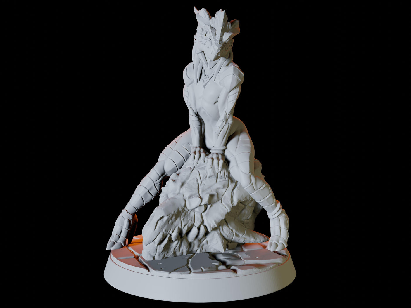 Dragonborn Pin-up Miniature for Dungeons and Dragons, Pathfinder or other TTRPGs