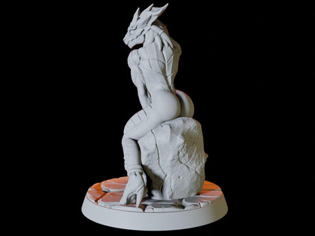 Dragonborn Pin-up Miniature for Dungeons and Dragons, Pathfinder or other TTRPGs