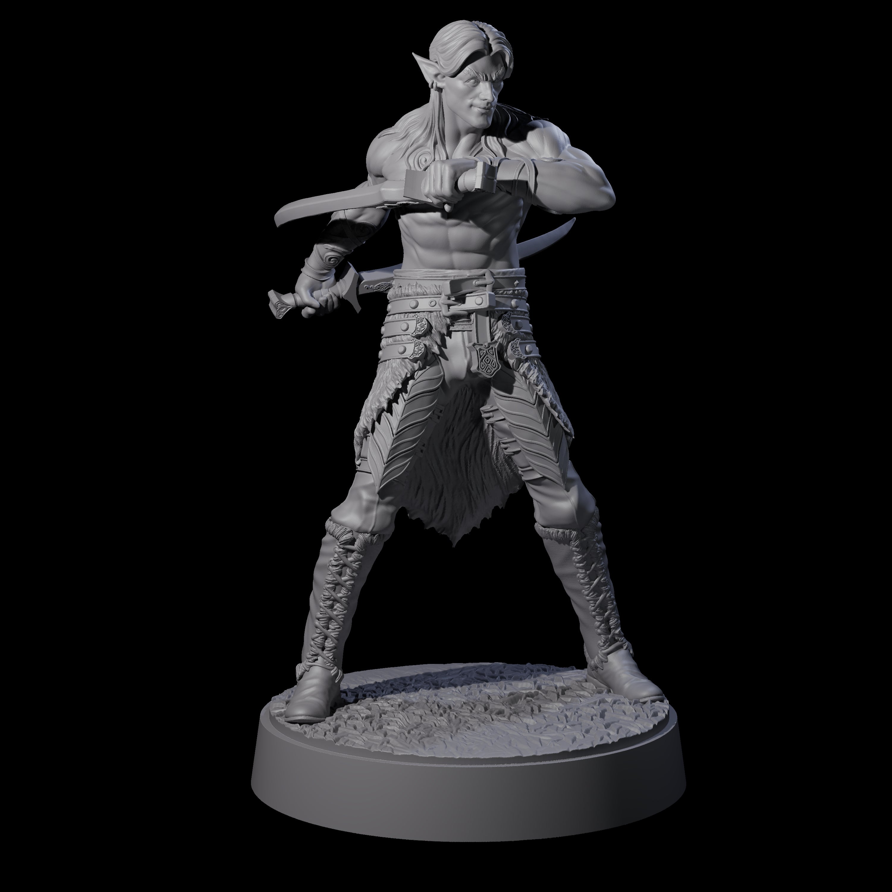 Dralfar - Grinning Blade Dancer Miniature for Dungeons and Dragons, Pathfinder or other TTRPGs