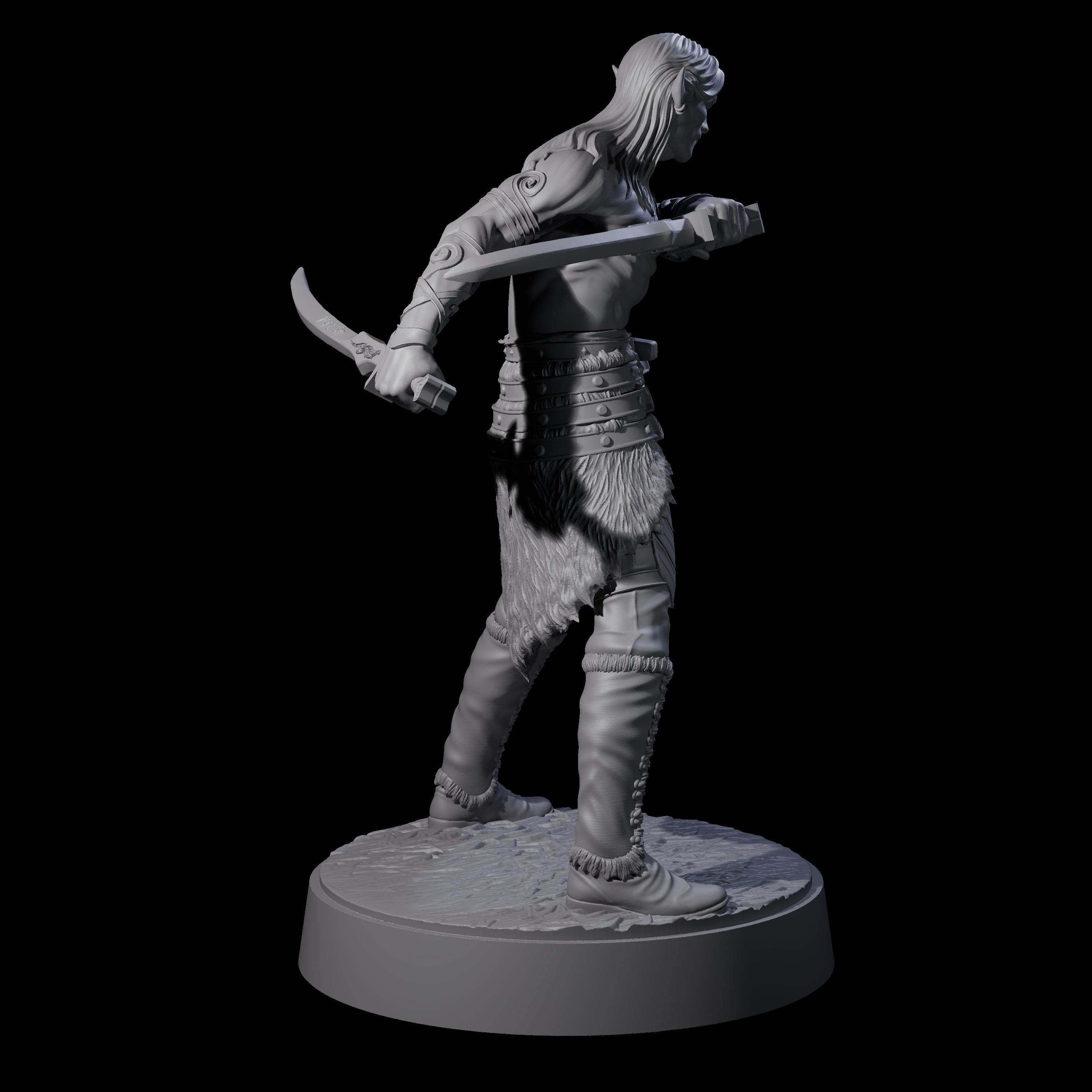 Dralfar - Grinning Blade Dancer Miniature for Dungeons and Dragons, Pathfinder or other TTRPGs