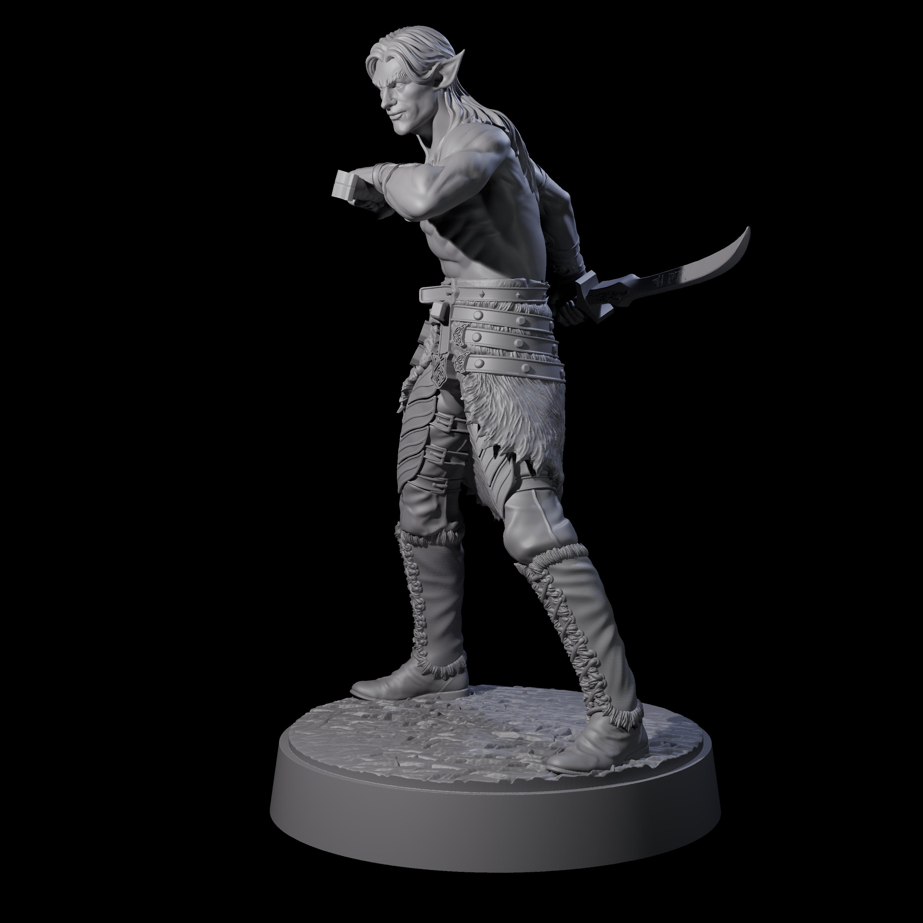 Dralfar - Grinning Blade Dancer Miniature for Dungeons and Dragons, Pathfinder or other TTRPGs