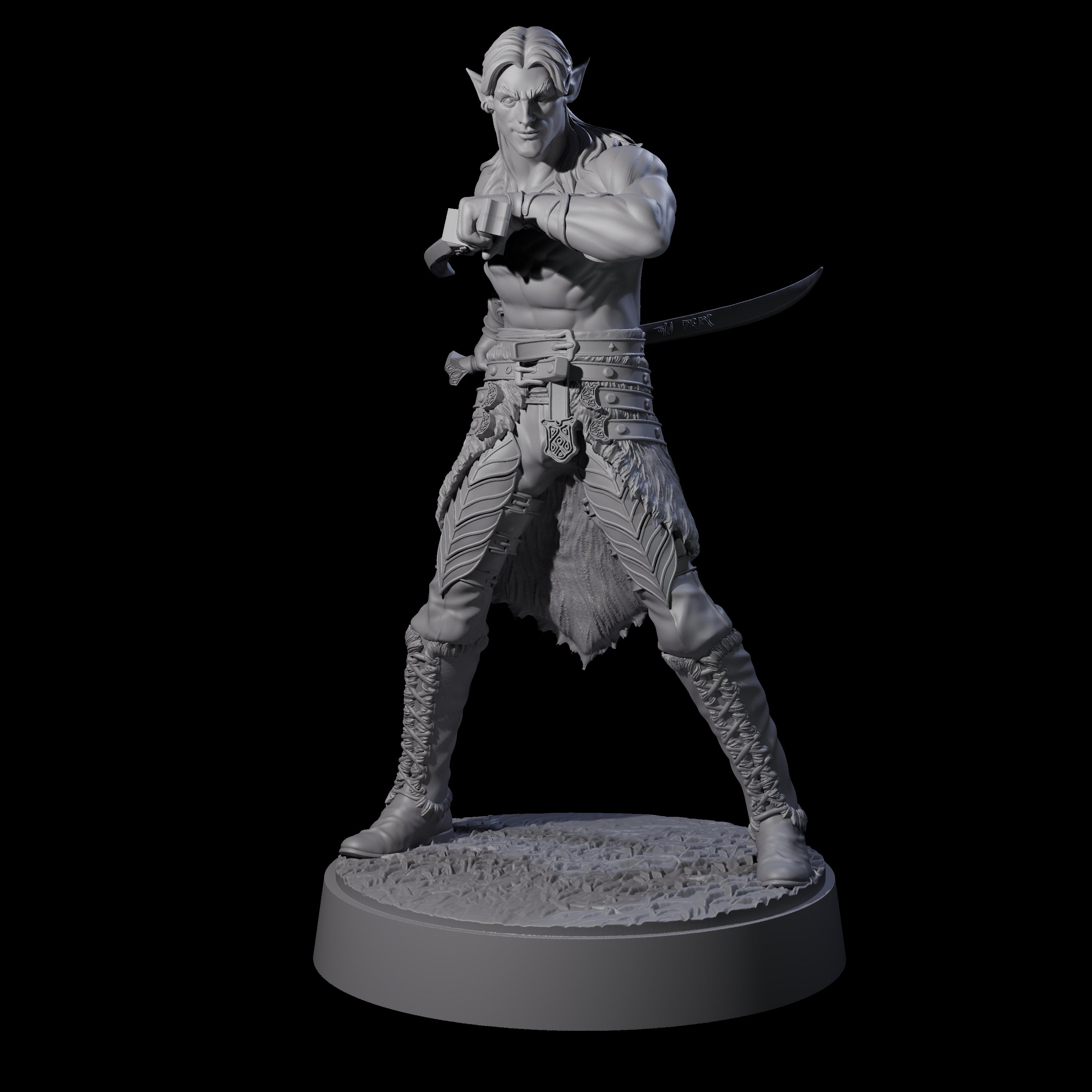 Dralfar - Grinning Blade Dancer Miniature for Dungeons and Dragons, Pathfinder or other TTRPGs