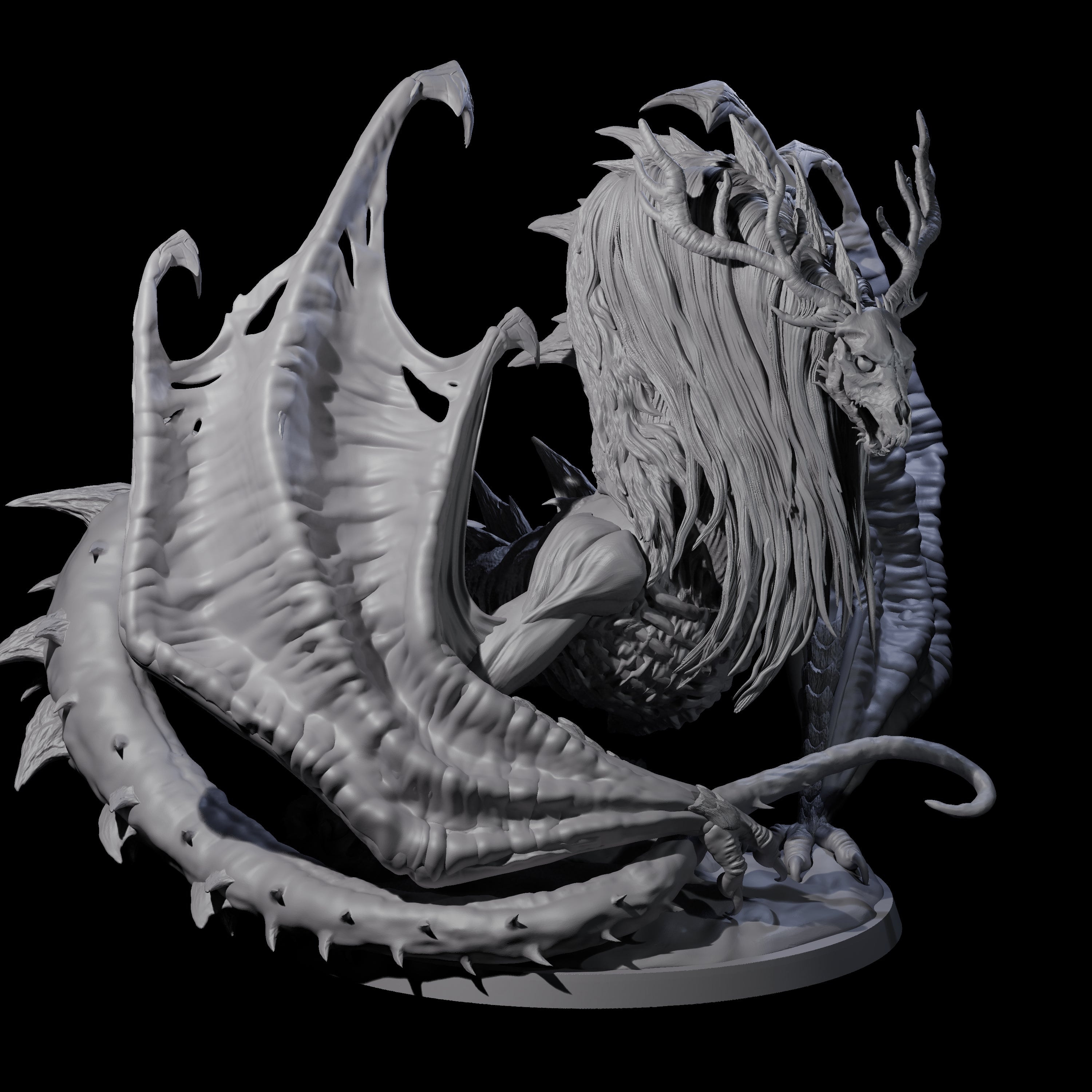 Dread Wendigo Dragon Miniature for Dungeons and Dragons, Pathfinder or other TTRPGs