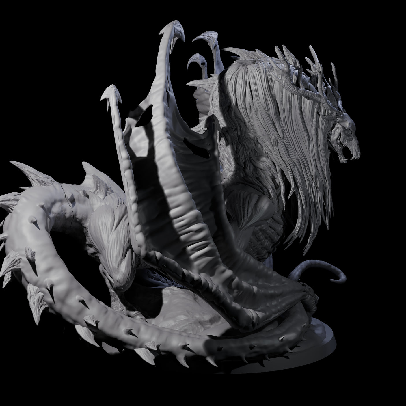 Dread Wendigo Dragon Miniature for Dungeons and Dragons, Pathfinder or other TTRPGs