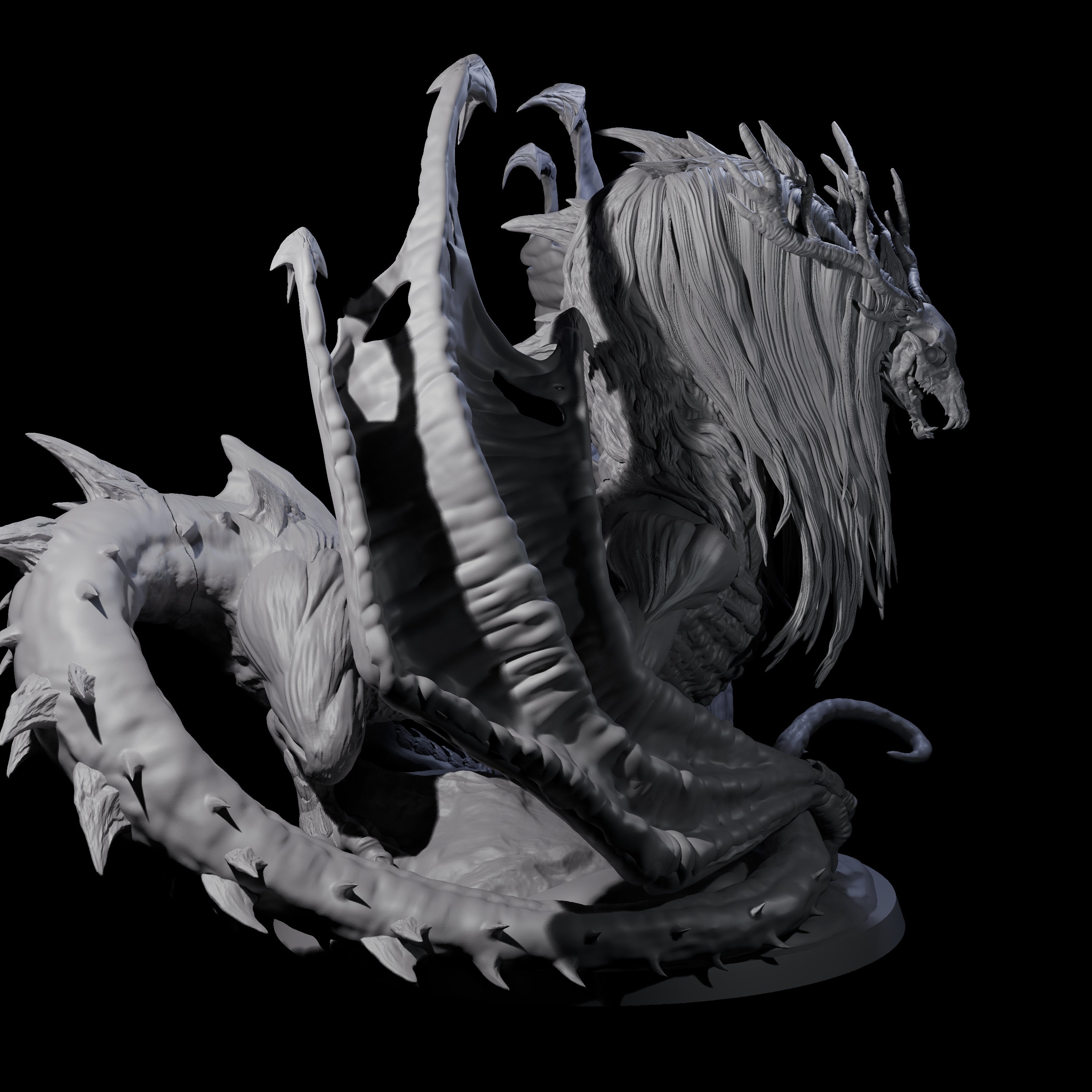 Dread Wendigo Dragon Miniature for Dungeons and Dragons, Pathfinder or other TTRPGs