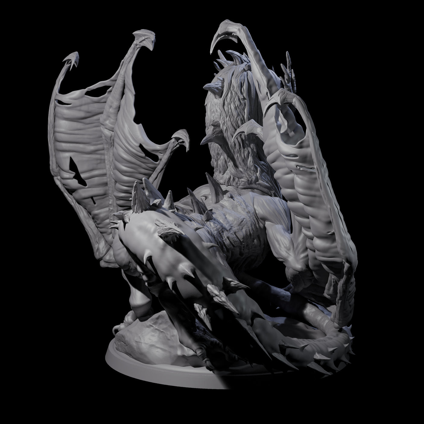 Dread Wendigo Dragon Miniature for Dungeons and Dragons, Pathfinder or other TTRPGs