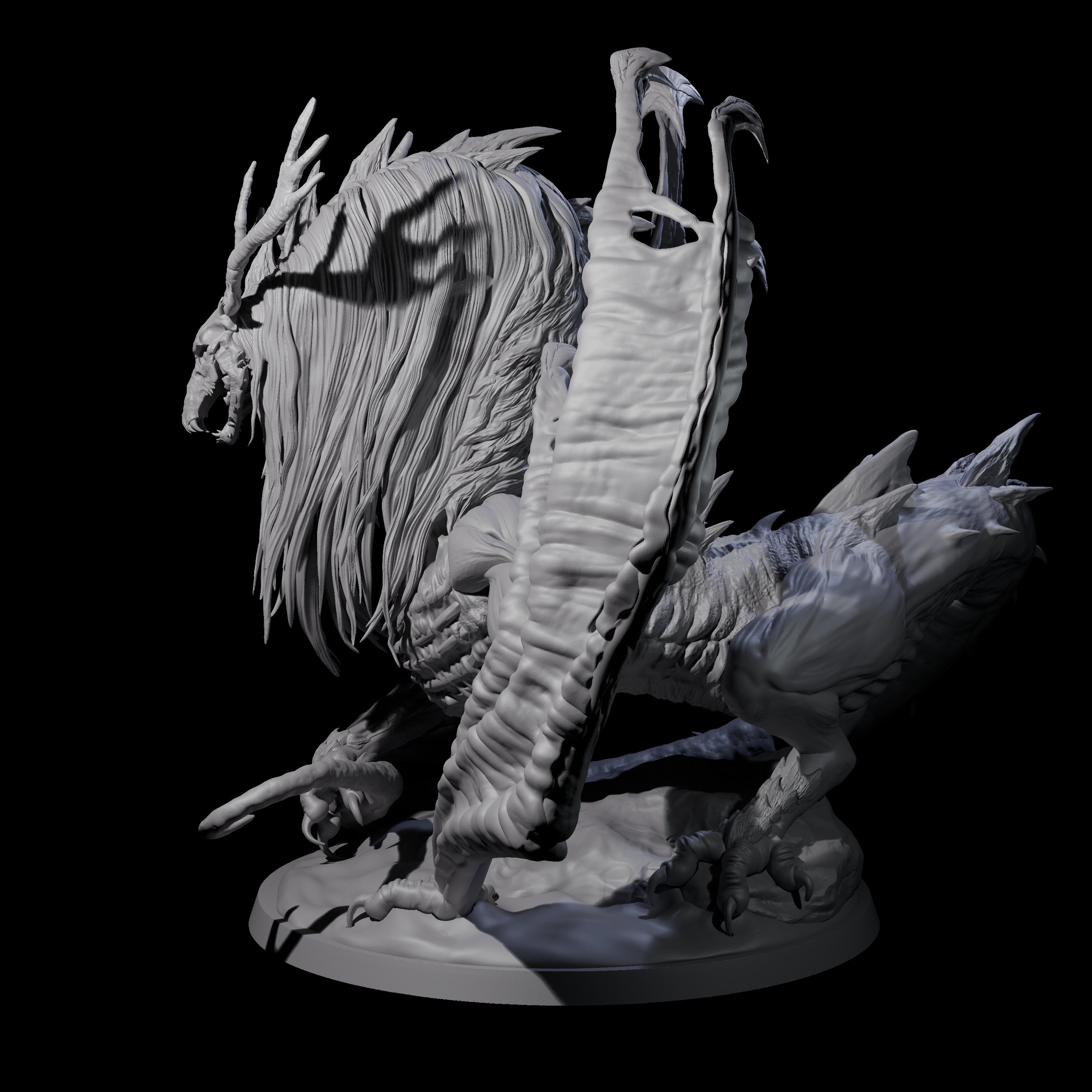 Dread Wendigo Dragon Miniature for Dungeons and Dragons, Pathfinder or other TTRPGs