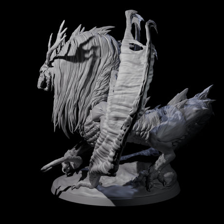 Dread Wendigo Dragon Miniature for Dungeons and Dragons, Pathfinder or other TTRPGs