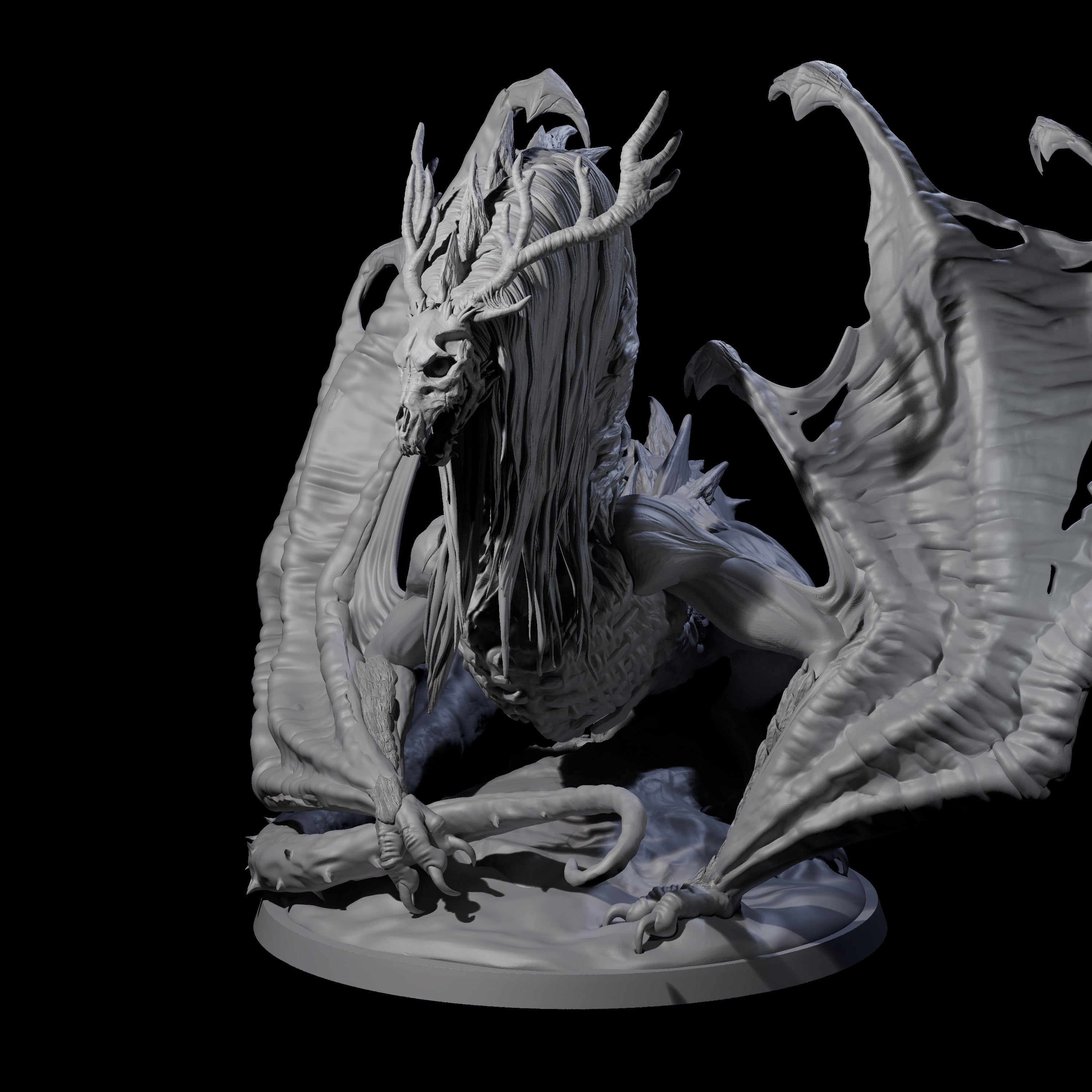 Dread Wendigo Dragon Miniature for Dungeons and Dragons, Pathfinder or other TTRPGs
