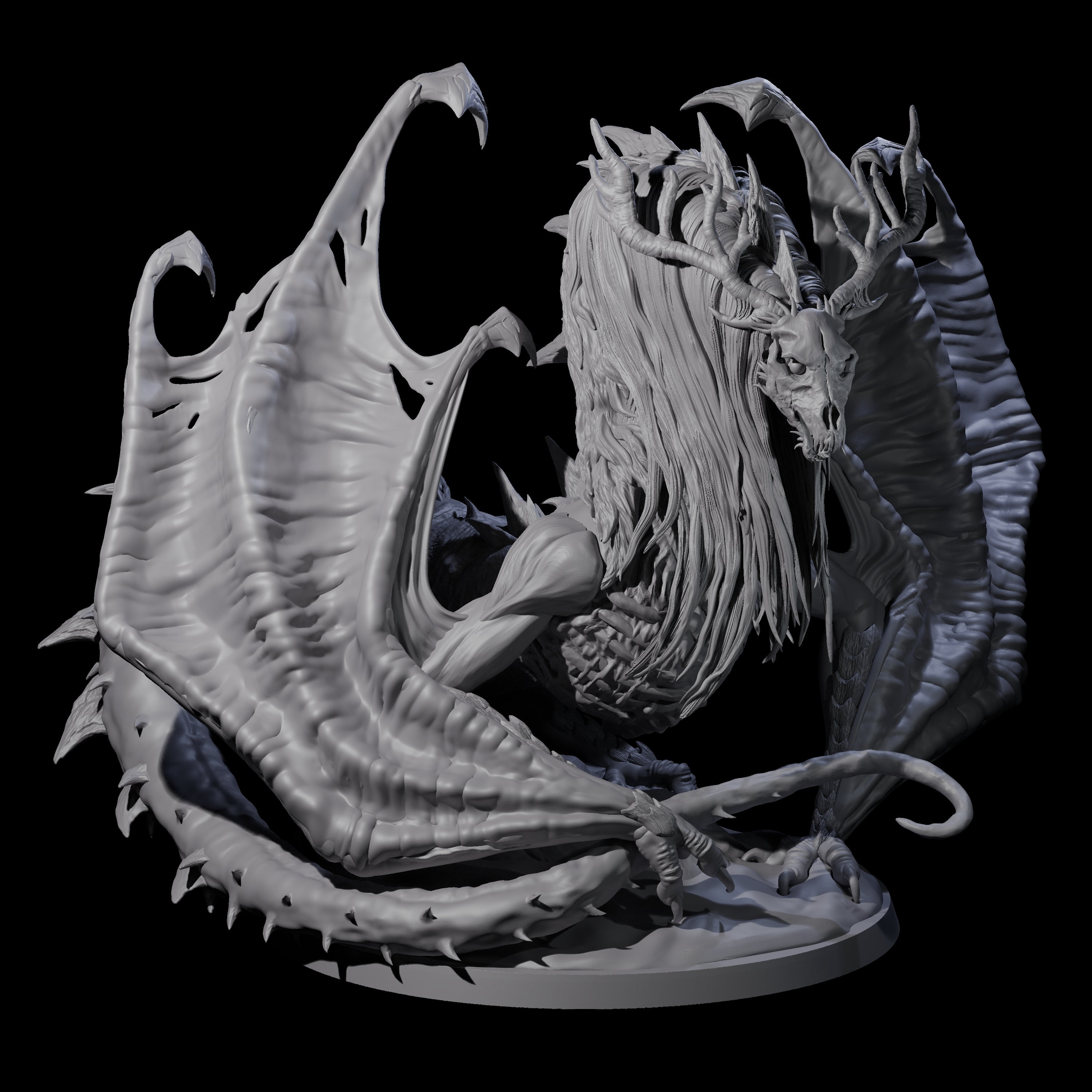 Dread Wendigo Dragon Miniature for Dungeons and Dragons, Pathfinder or other TTRPGs