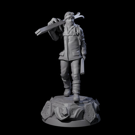 Dressed For The Weather Human Operative Miniature for Dungeons and Dragons, Pathfinder or other TTRPGs