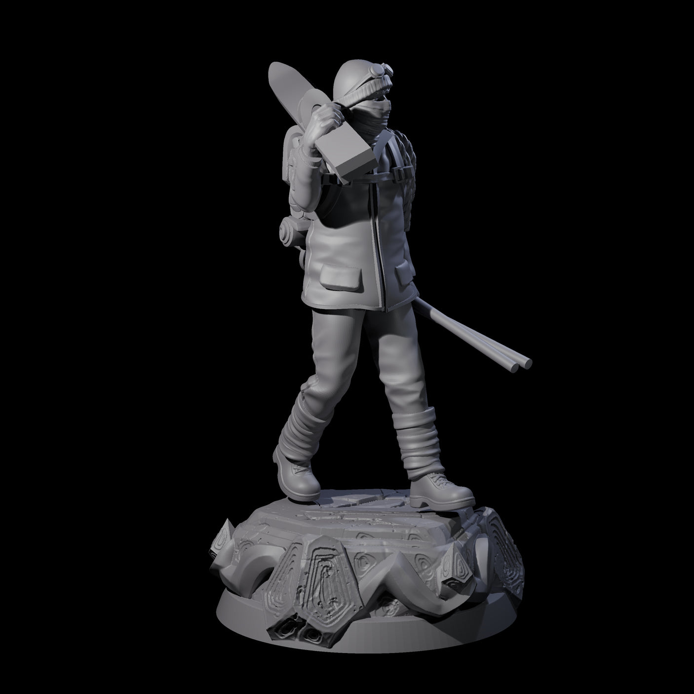 Dressed For The Weather Human Operative Miniature for Dungeons and Dragons, Pathfinder or other TTRPGs