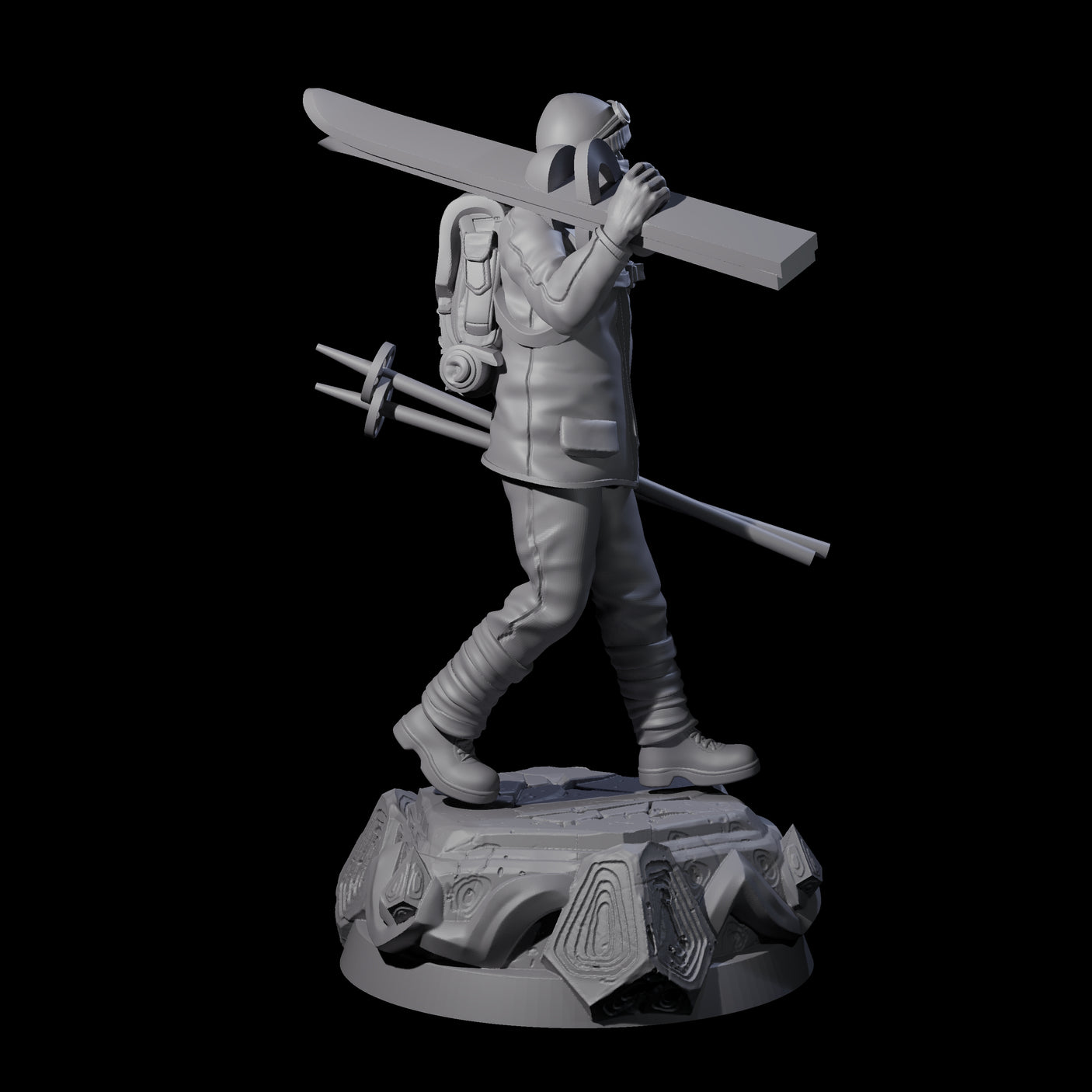 Dressed For The Weather Human Operative Miniature for Dungeons and Dragons, Pathfinder or other TTRPGs