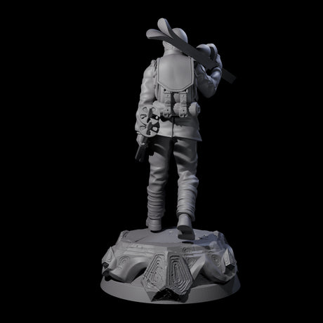 Dressed For The Weather Human Operative Miniature for Dungeons and Dragons, Pathfinder or other TTRPGs