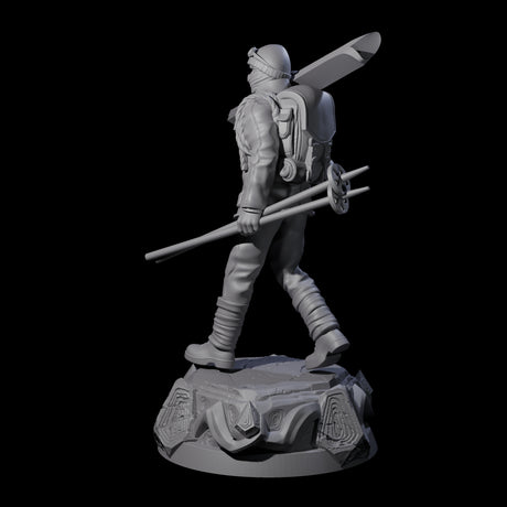Dressed For The Weather Human Operative Miniature for Dungeons and Dragons, Pathfinder or other TTRPGs
