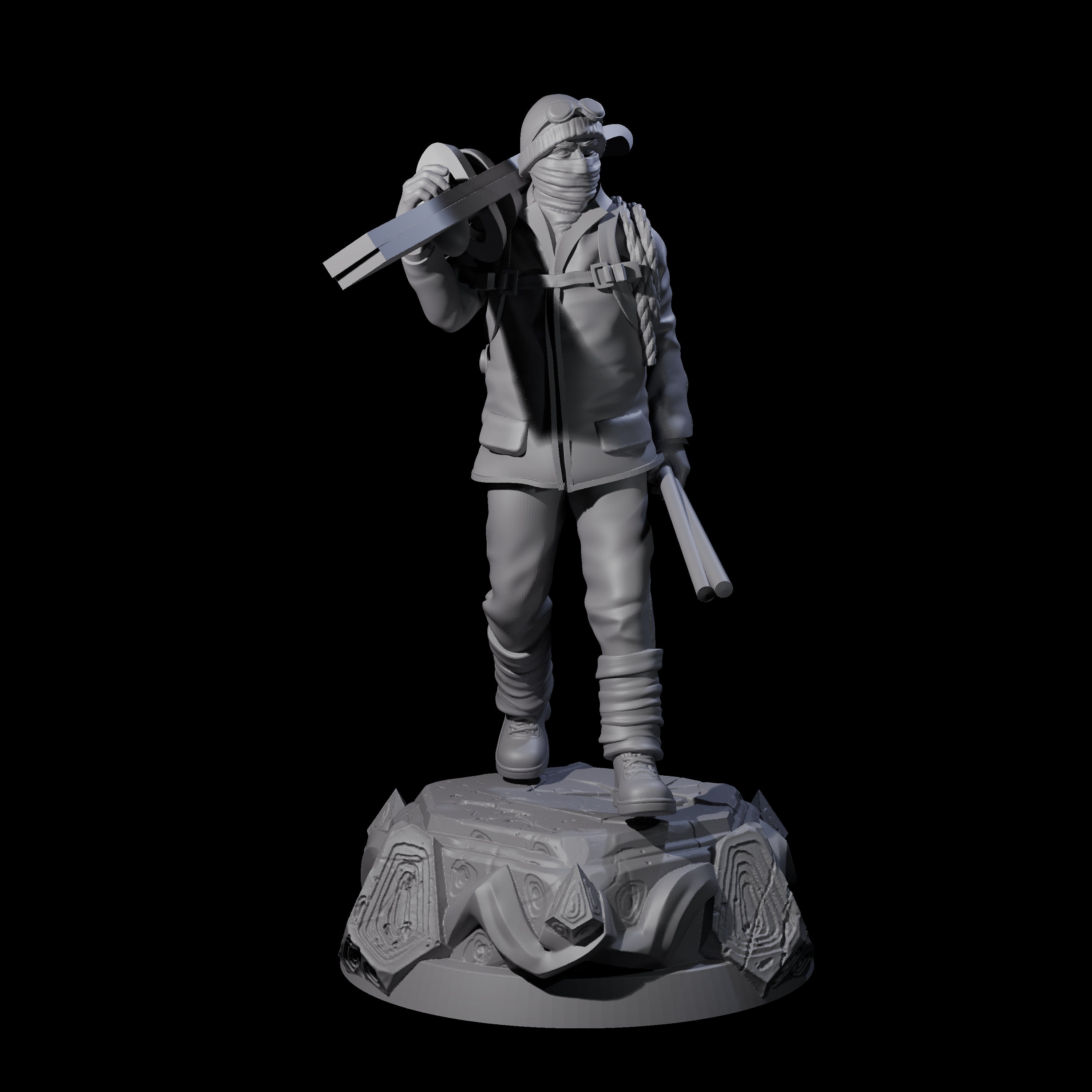 Dressed For The Weather Human Operative Miniature for Dungeons and Dragons, Pathfinder or other TTRPGs