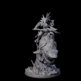 Dripping Sahuagin Warrior riding Shark A Miniature for Dungeons and Dragons, Pathfinder or other TTRPGs