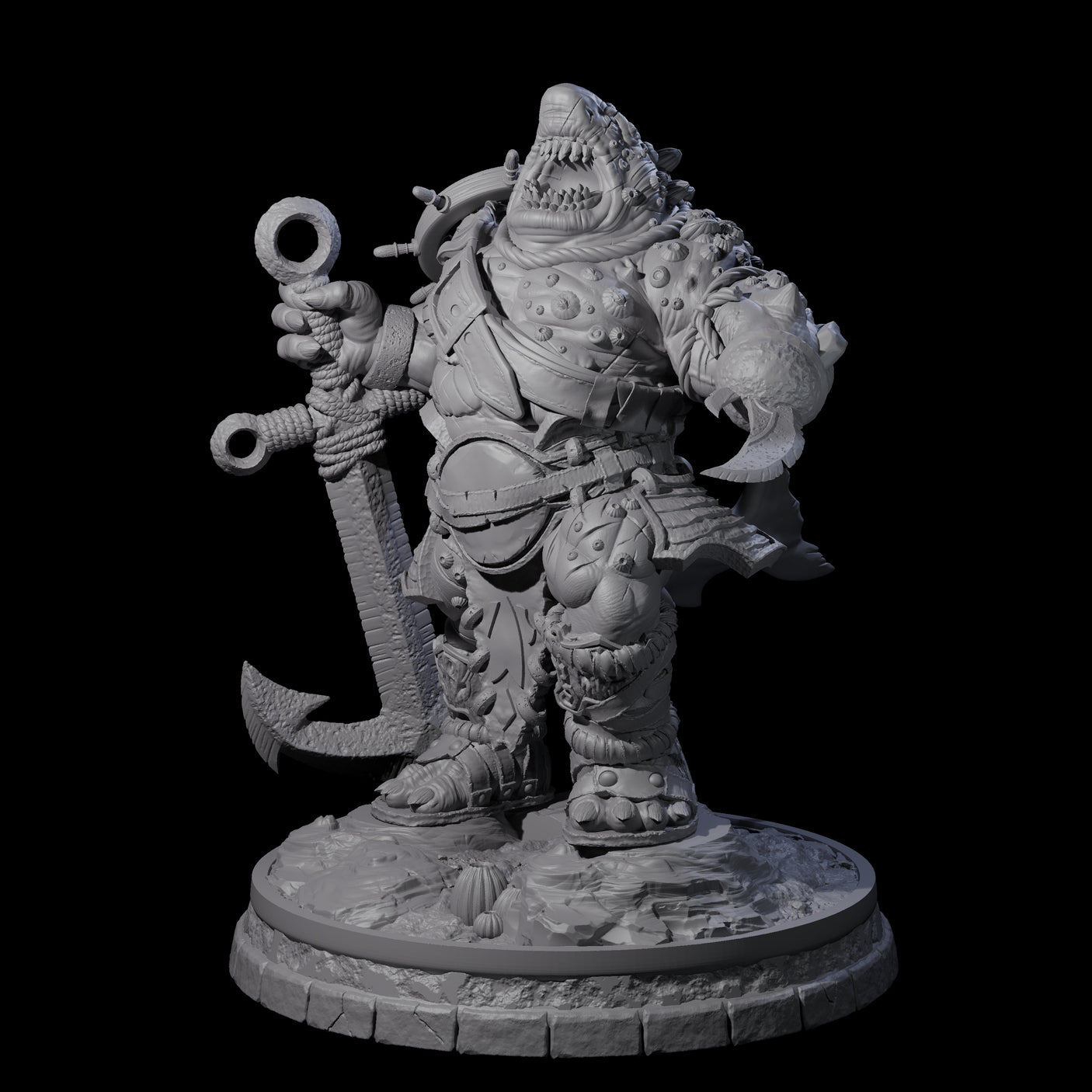Dripping Sharkin B Miniature for Dungeons and Dragons, Pathfinder or other TTRPGs