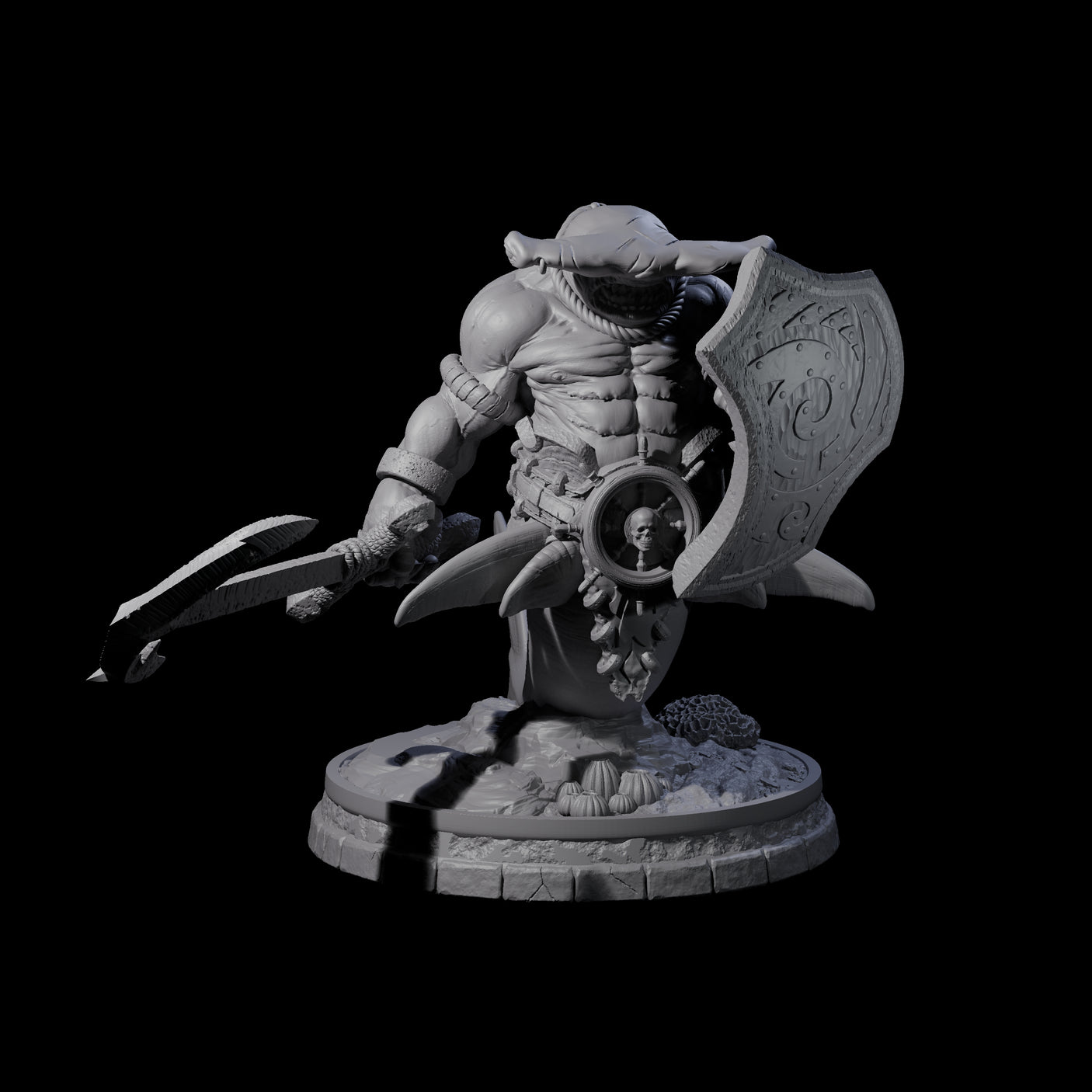 Dripping Sharkin E Miniature for Dungeons and Dragons, Pathfinder or other TTRPGs