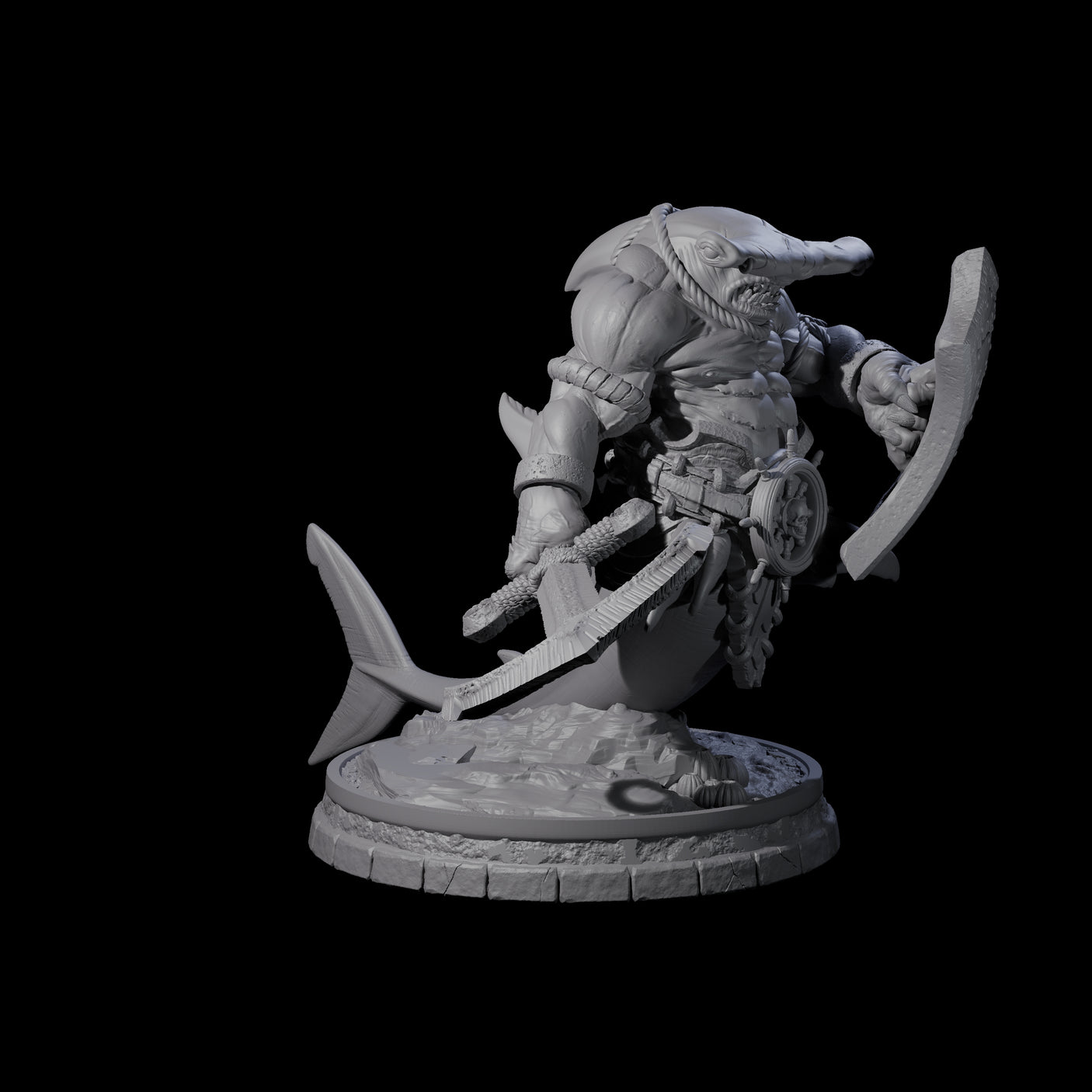 Dripping Sharkin E Miniature for Dungeons and Dragons, Pathfinder or other TTRPGs