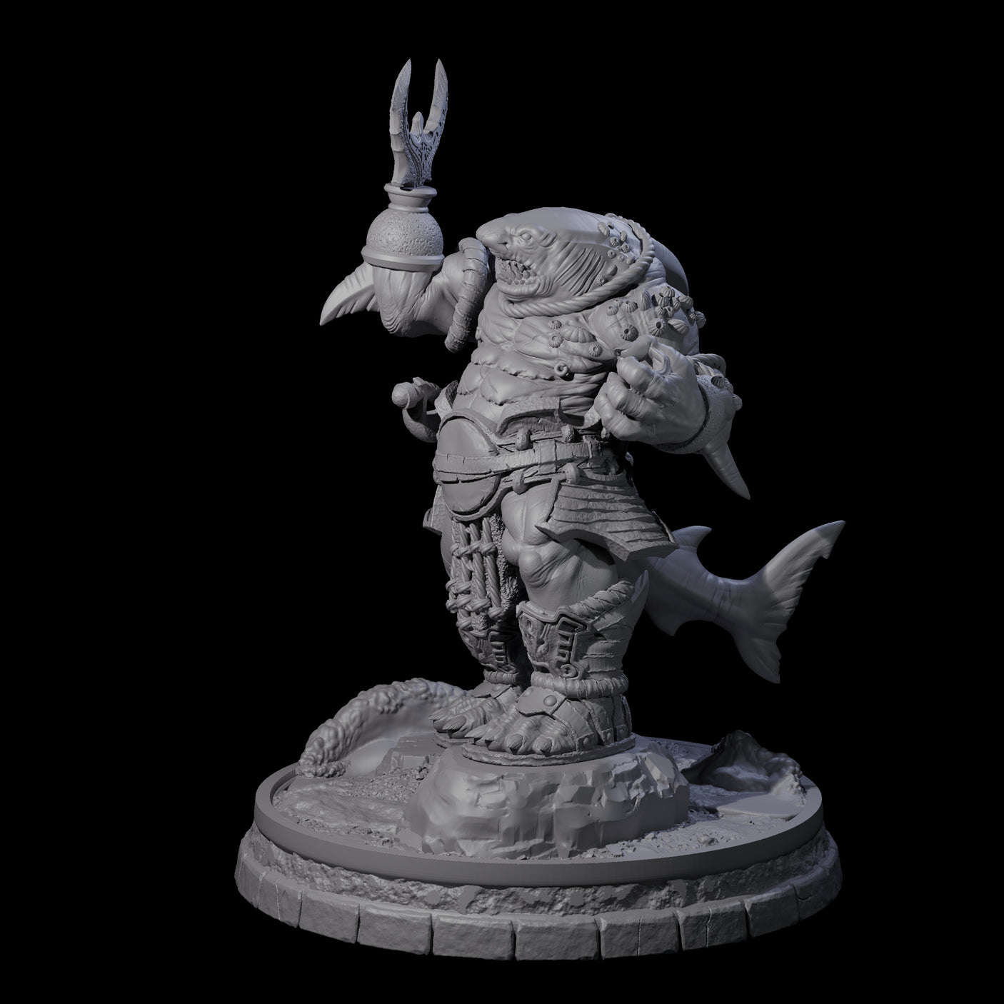 Dripping Sharkin I Miniature for Dungeons and Dragons, Pathfinder or other TTRPGs
