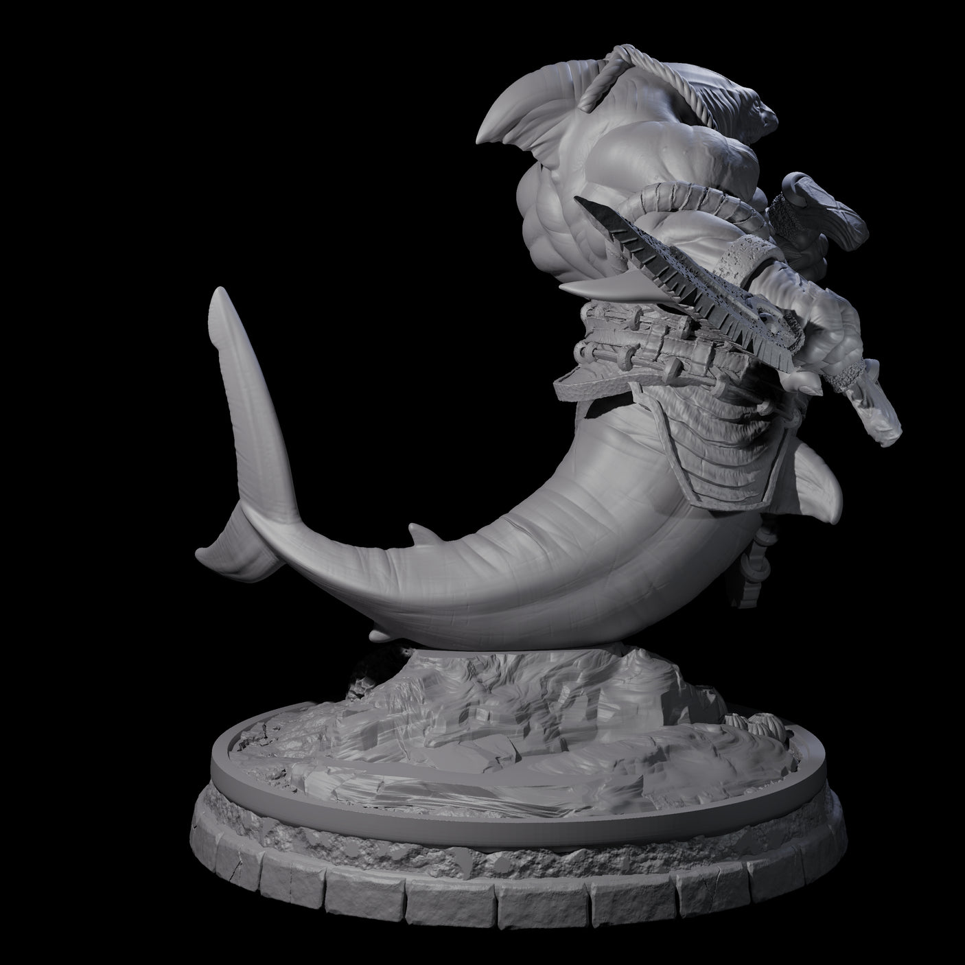 Dripping Sharkin J Miniature for Dungeons and Dragons, Pathfinder or other TTRPGs