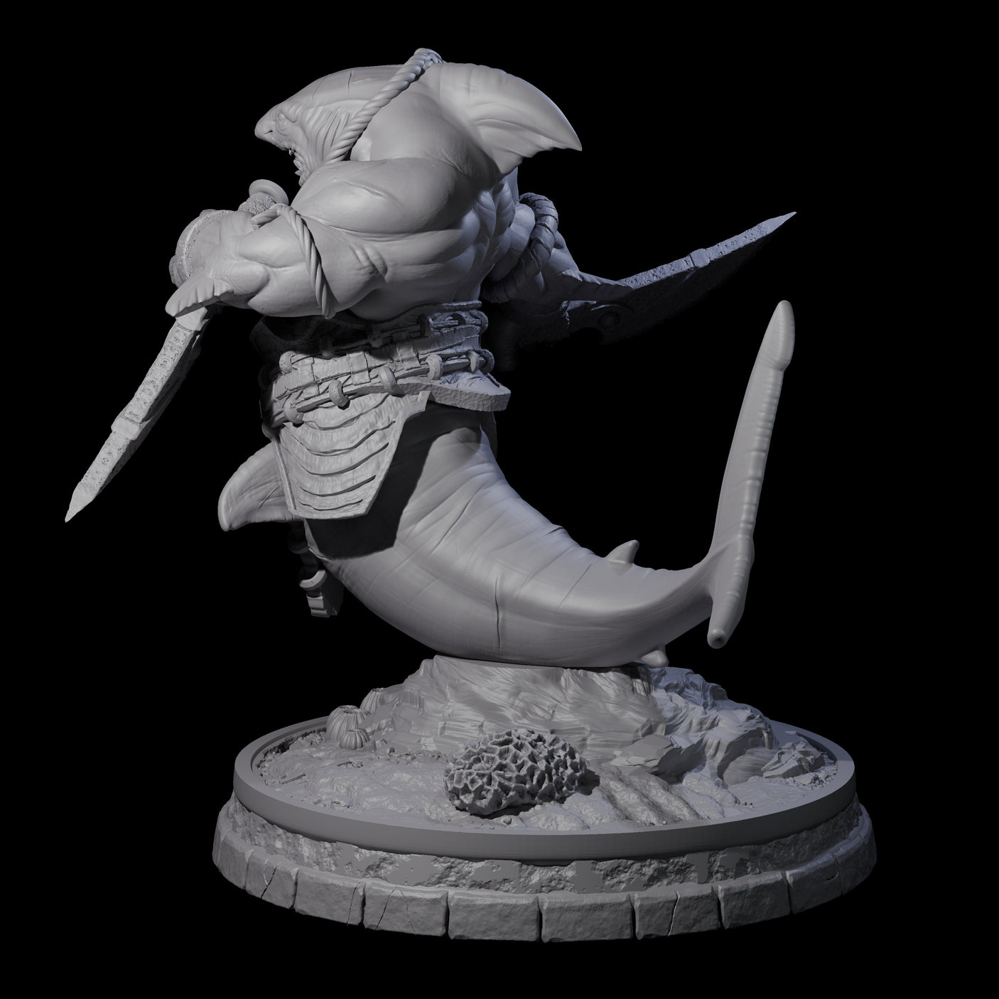 Dripping Sharkin J Miniature for Dungeons and Dragons, Pathfinder or other TTRPGs