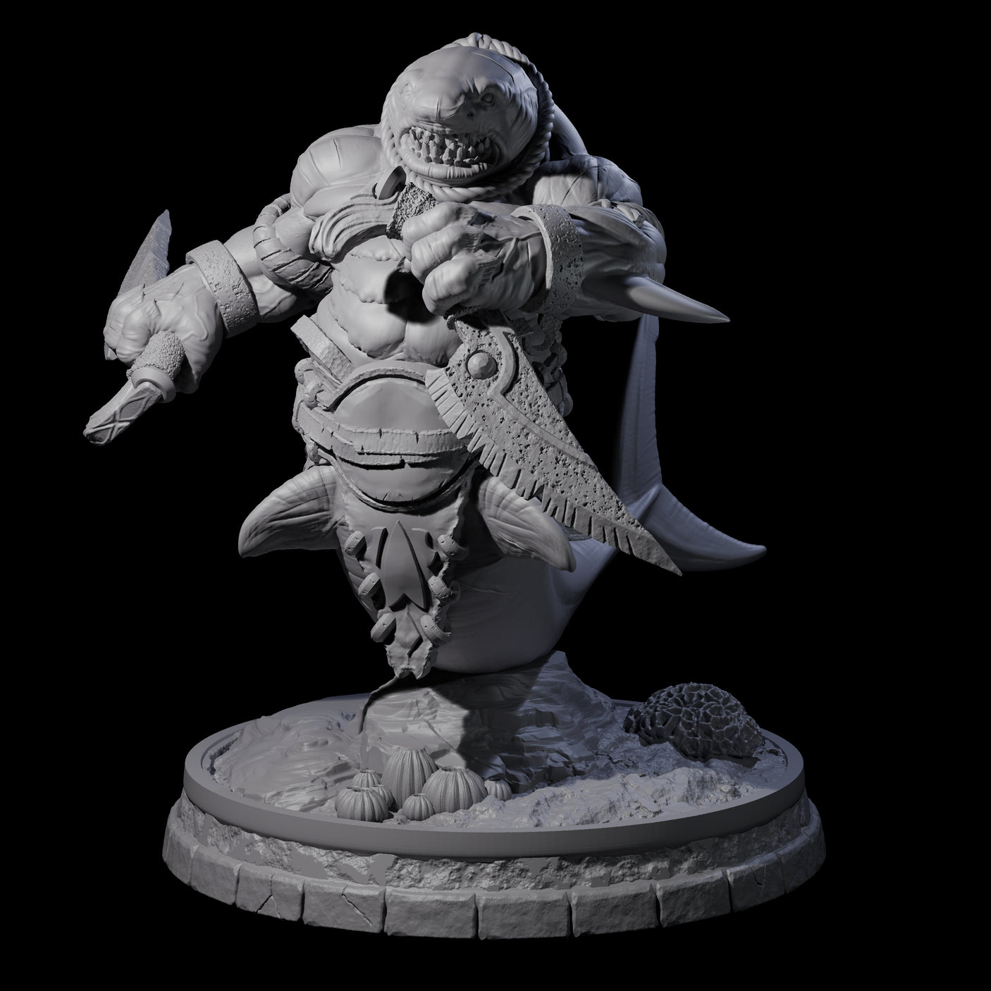 Dripping Sharkin J Miniature for Dungeons and Dragons, Pathfinder or other TTRPGs