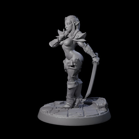 Drow Swordmaster Pin-up Miniature for Dungeons and Dragons, Pathfinder or other TTRPGs