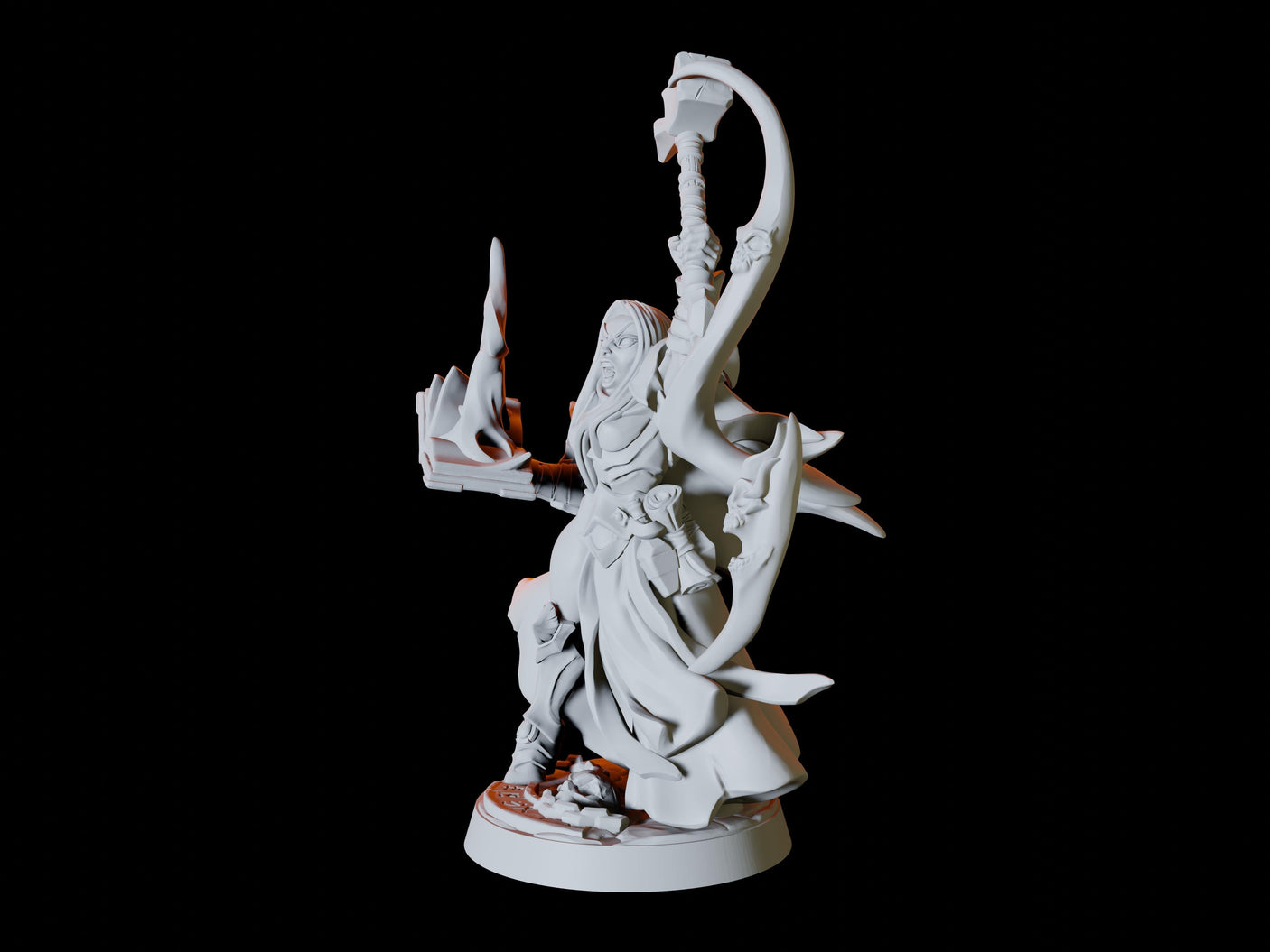 Drow or Dark Elf Wizard Miniature for Dungeons and Dragons, Pathfinder or other TTRPGs