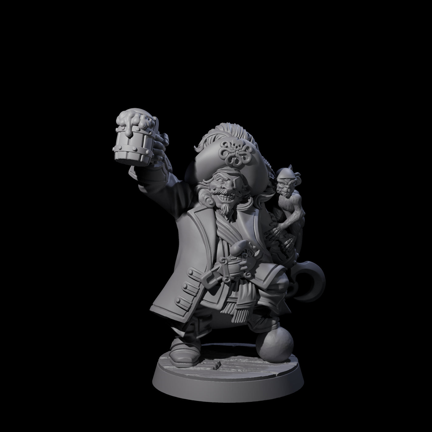 Drunk Pirate Miniature for Dungeons and Dragons, Pathfinder or other TTRPGs