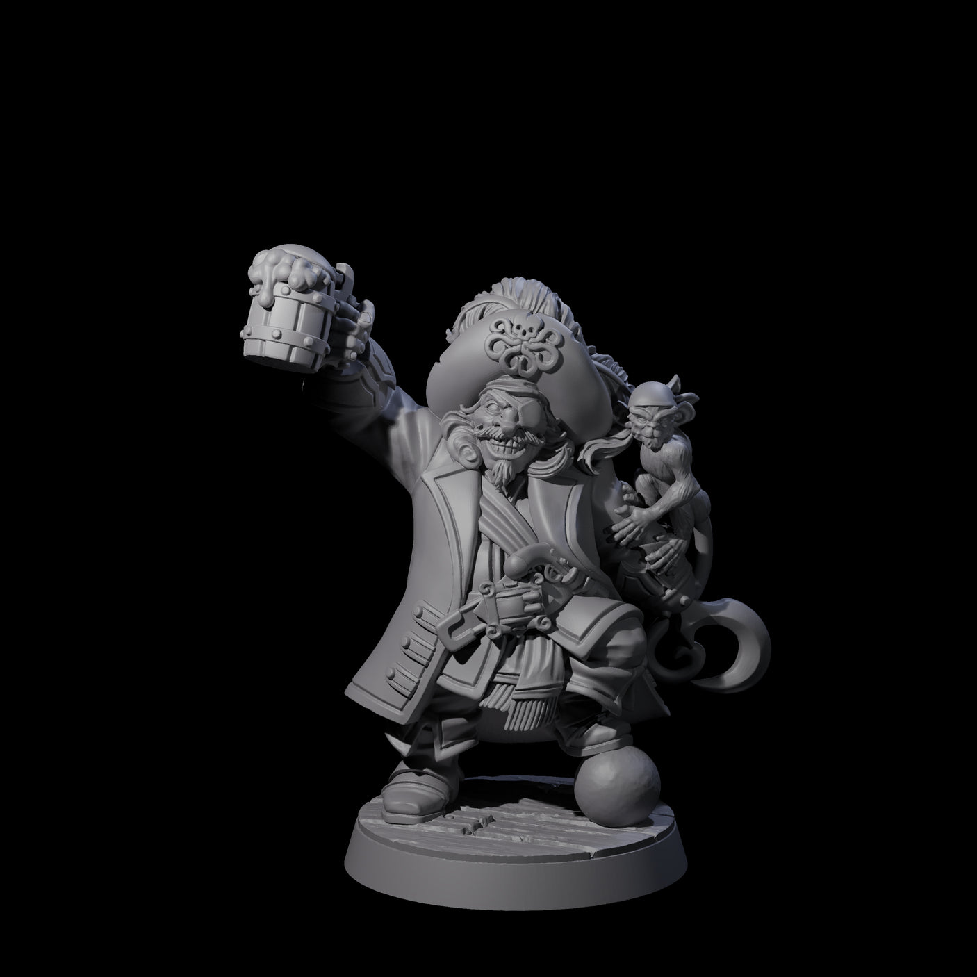 Drunk Pirate Miniature for Dungeons and Dragons, Pathfinder or other TTRPGs