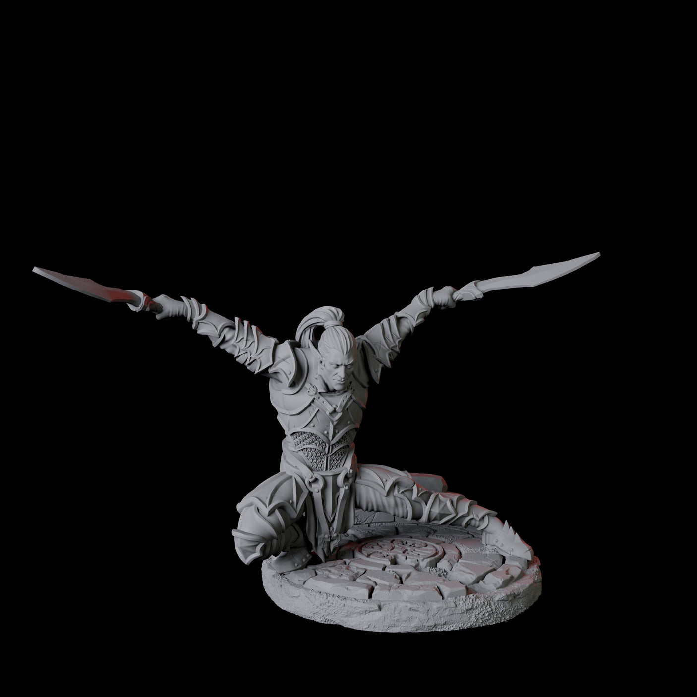 Two Dual Wielding Swordsman A Miniature for Dungeons and Dragons, Pathfinder or other TTRPGs