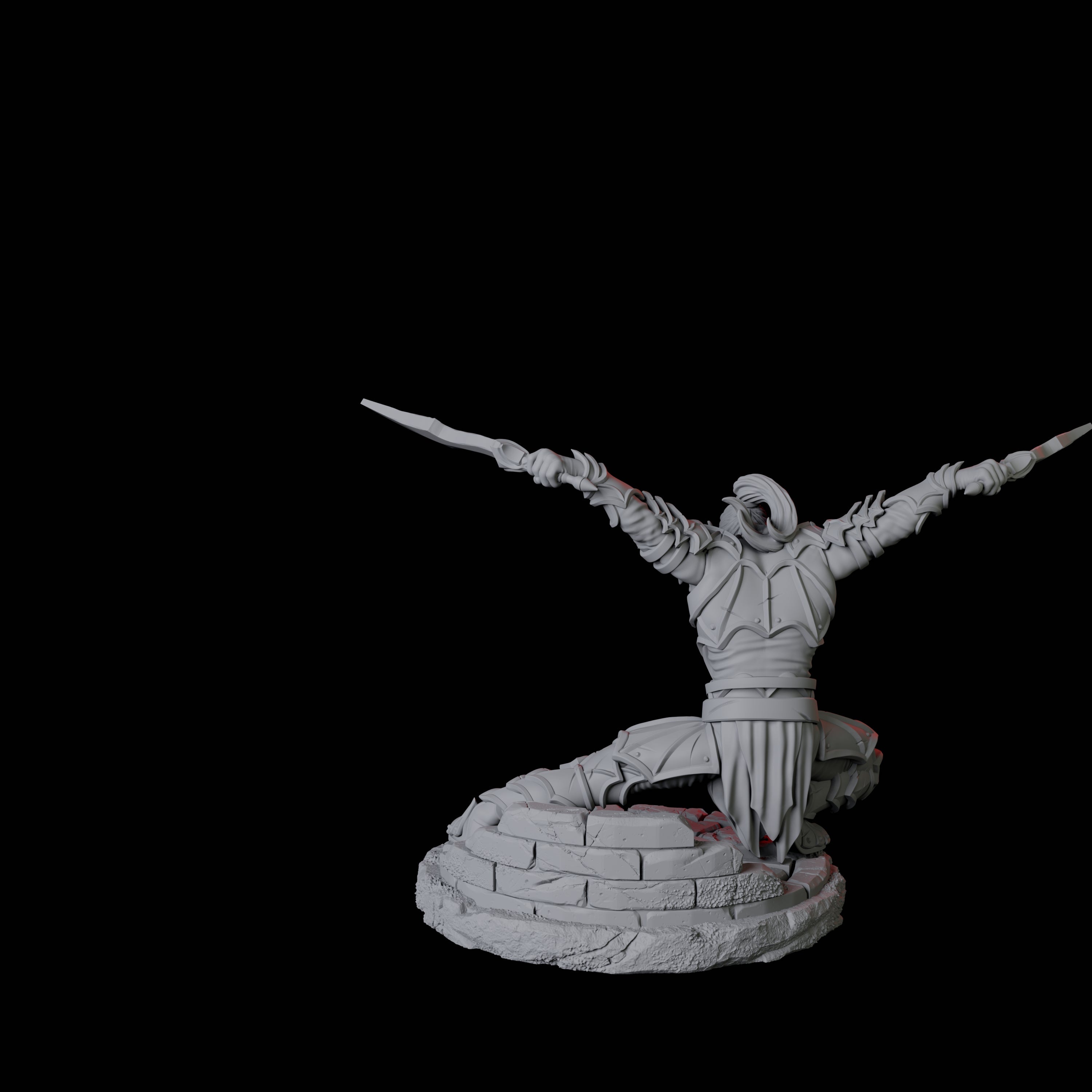 Two Dual Wielding Swordsman A Miniature for Dungeons and Dragons, Pathfinder or other TTRPGs