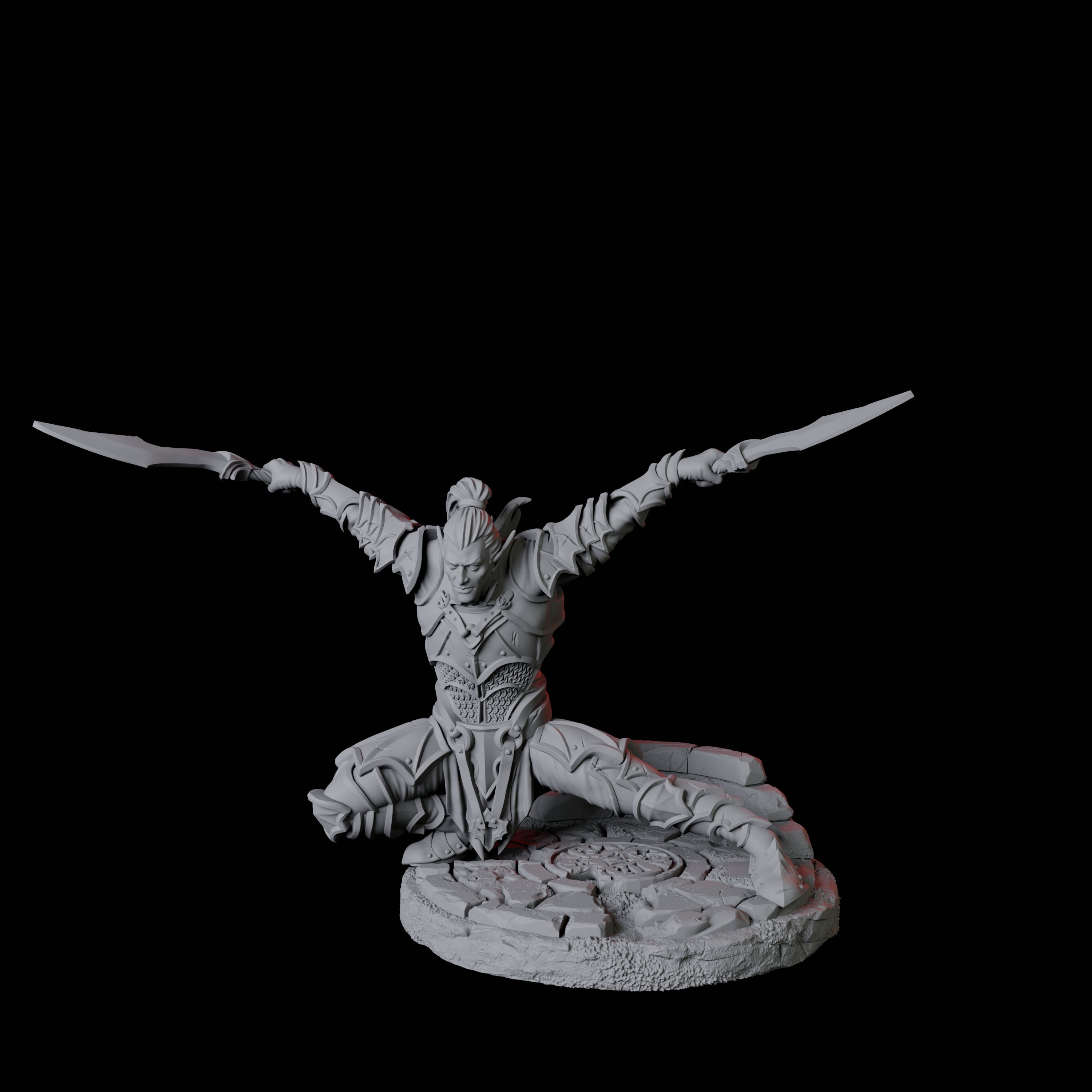 Two Dual Wielding Swordsman A Miniature for Dungeons and Dragons, Pathfinder or other TTRPGs
