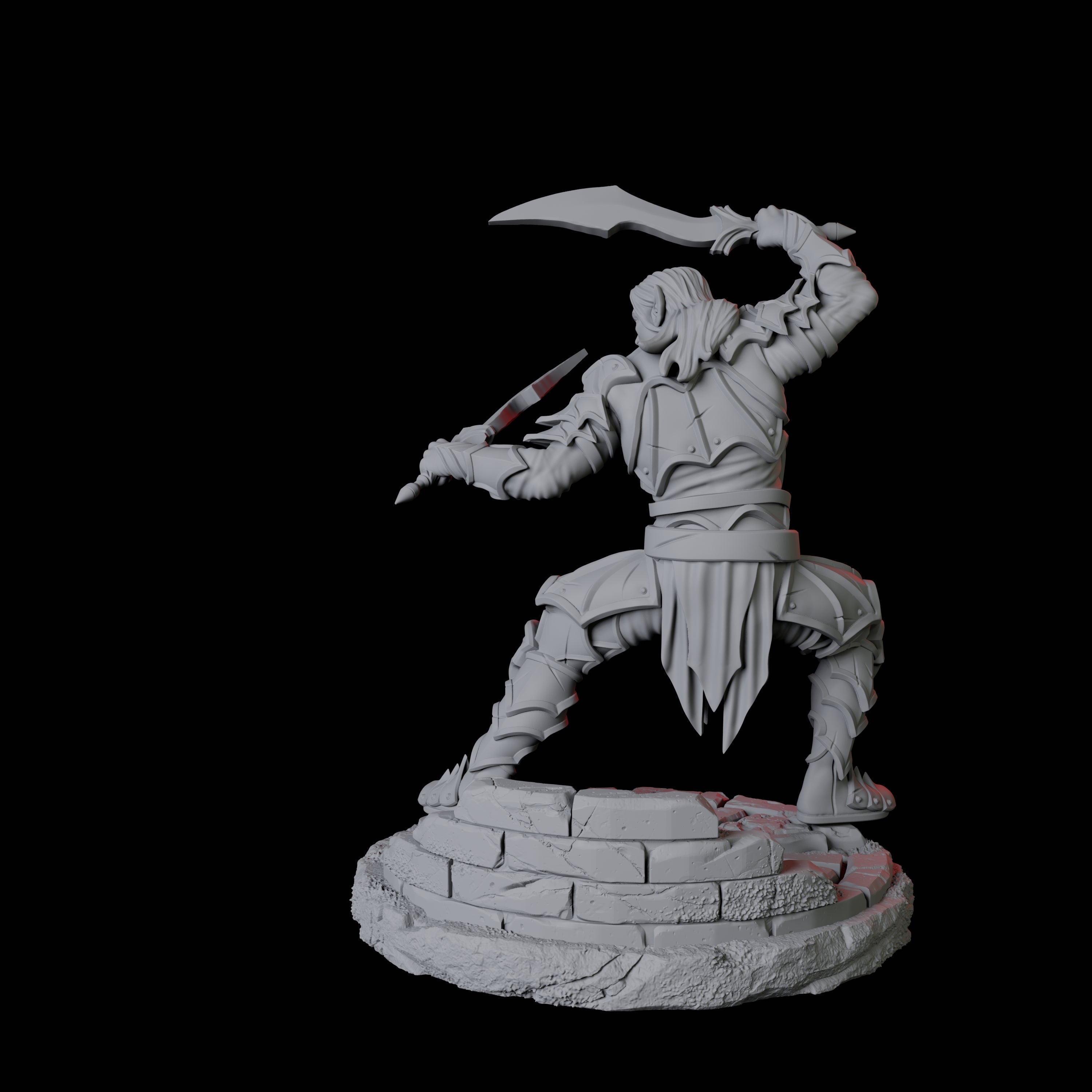 Two Dual Wielding Swordsman B Miniature for Dungeons and Dragons, Pathfinder or other TTRPGs
