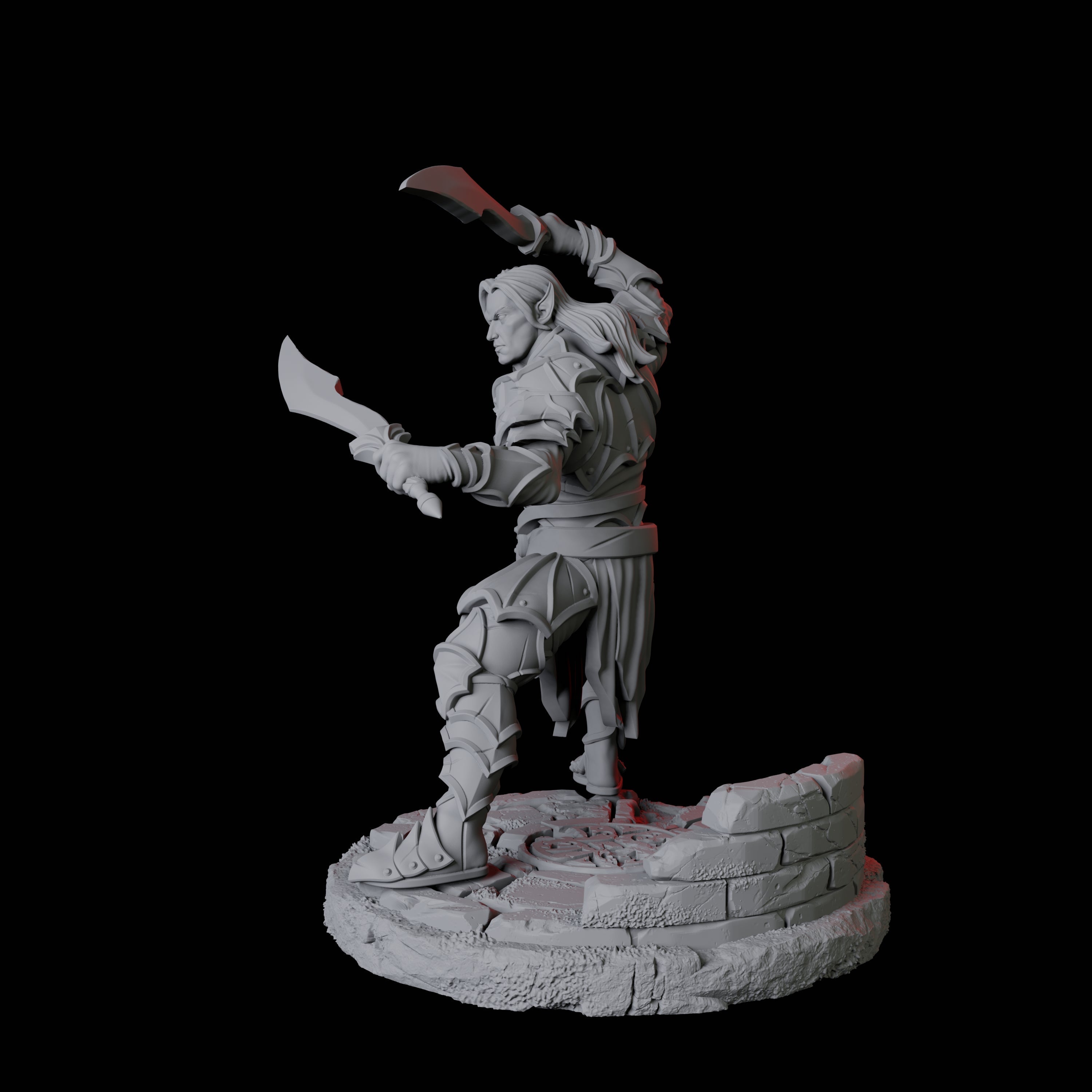 Two Dual Wielding Swordsman B Miniature for Dungeons and Dragons, Pathfinder or other TTRPGs