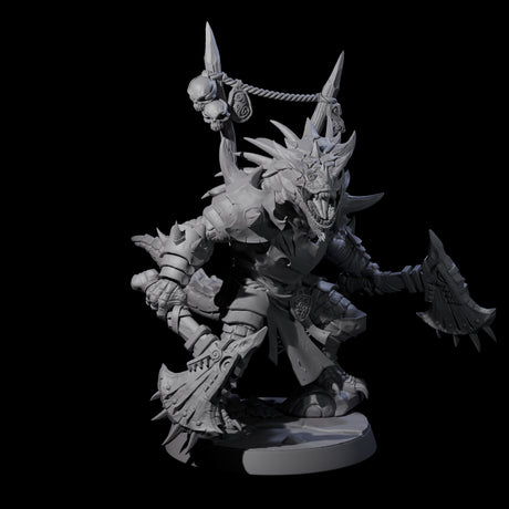 Duel Axe Lizardfolk Warrior Miniature for Dungeons and Dragons, Pathfinder or other TTRPGs