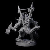 Duel Axe Lizardfolk Warrior Miniature for Dungeons and Dragons, Pathfinder or other TTRPGs